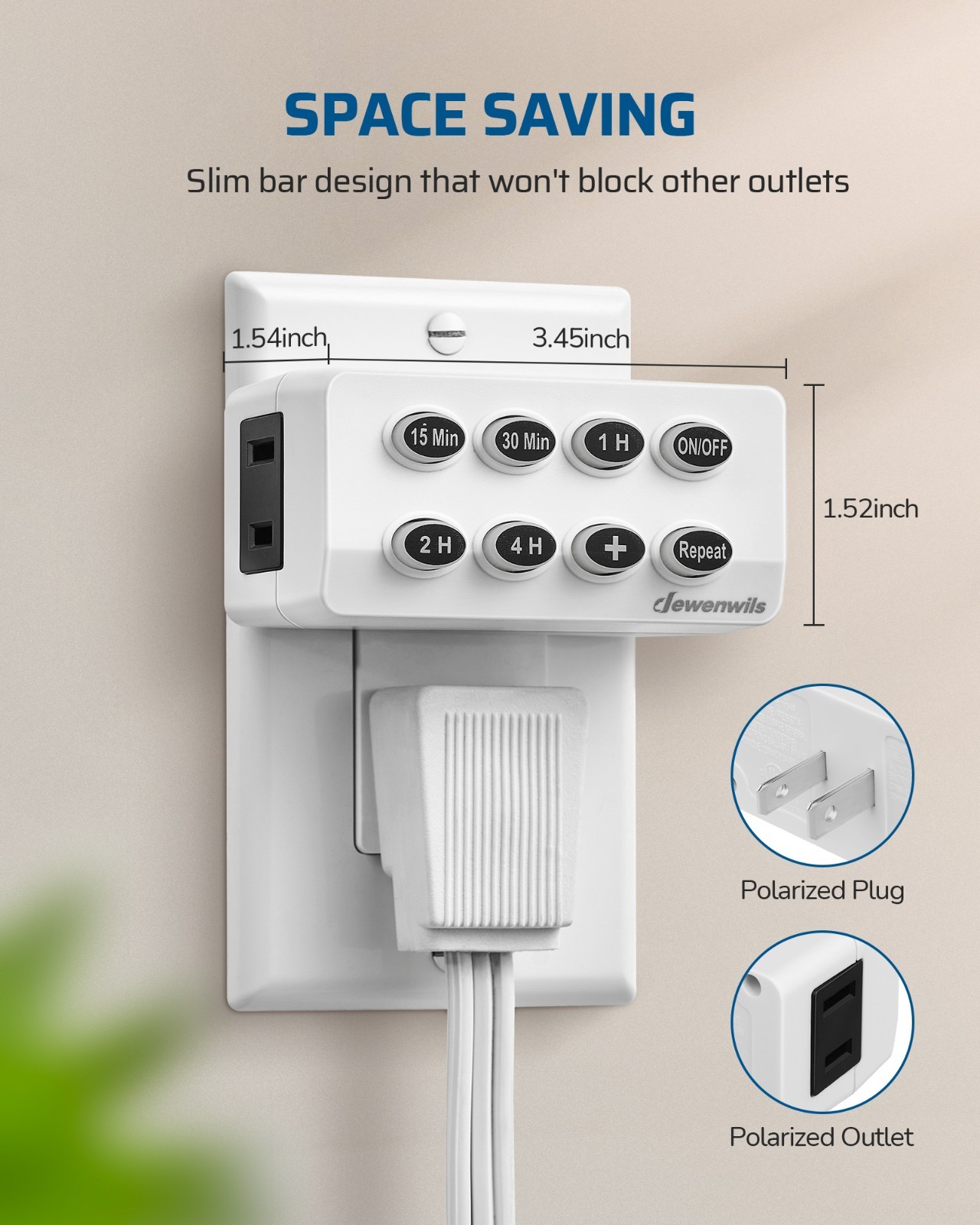 DEWENWILS 2-Pack Countdown Timer Outlet, Auto Shut-Off, Repeat Function, UL