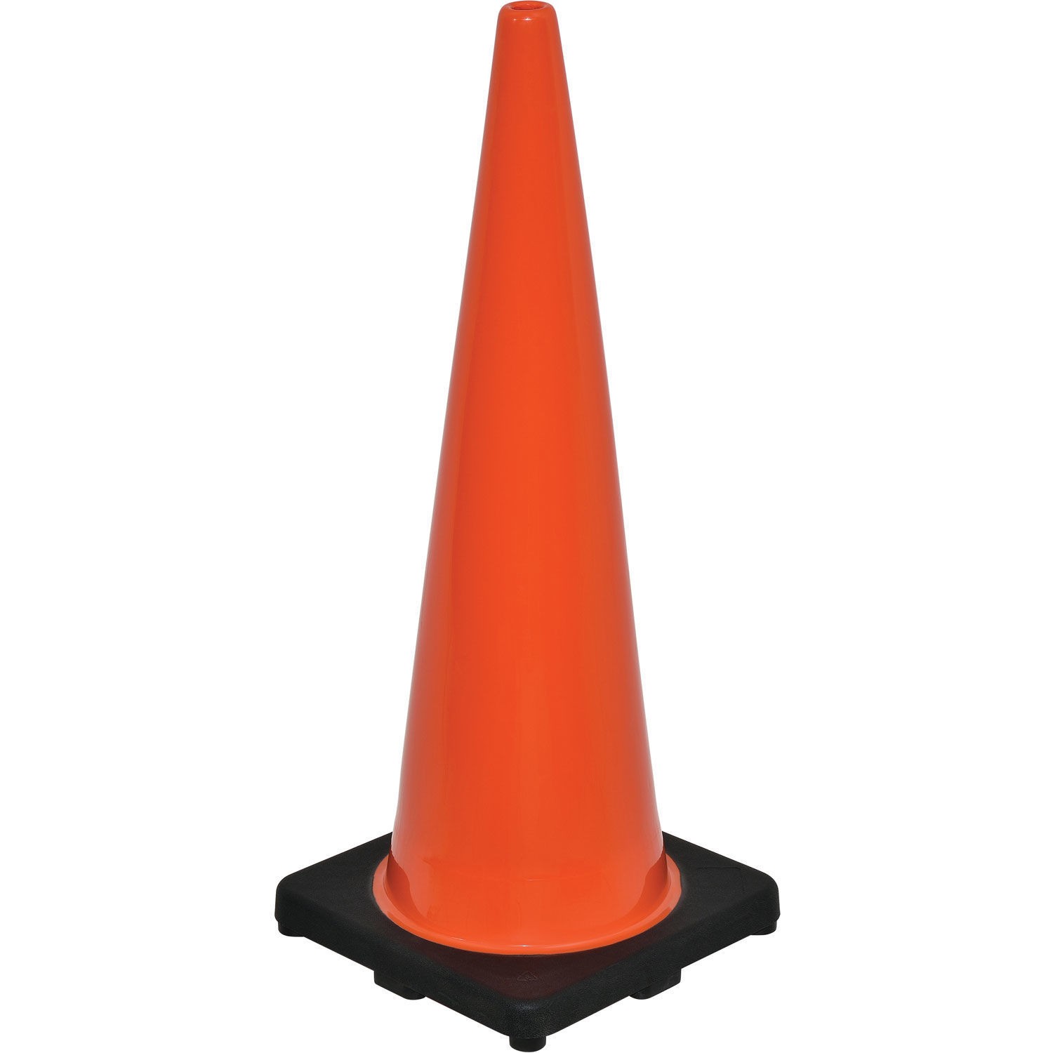 36" Non-Reflective Traffic Cone Black Base 10 lbs