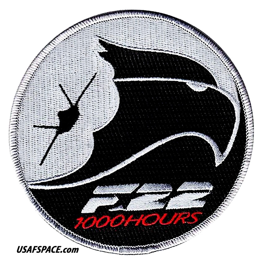 USAF LOCKHEED F-22 RAPTOR - 1000 HOURS- ORIGINAL AIR FORCE VEL PATCH