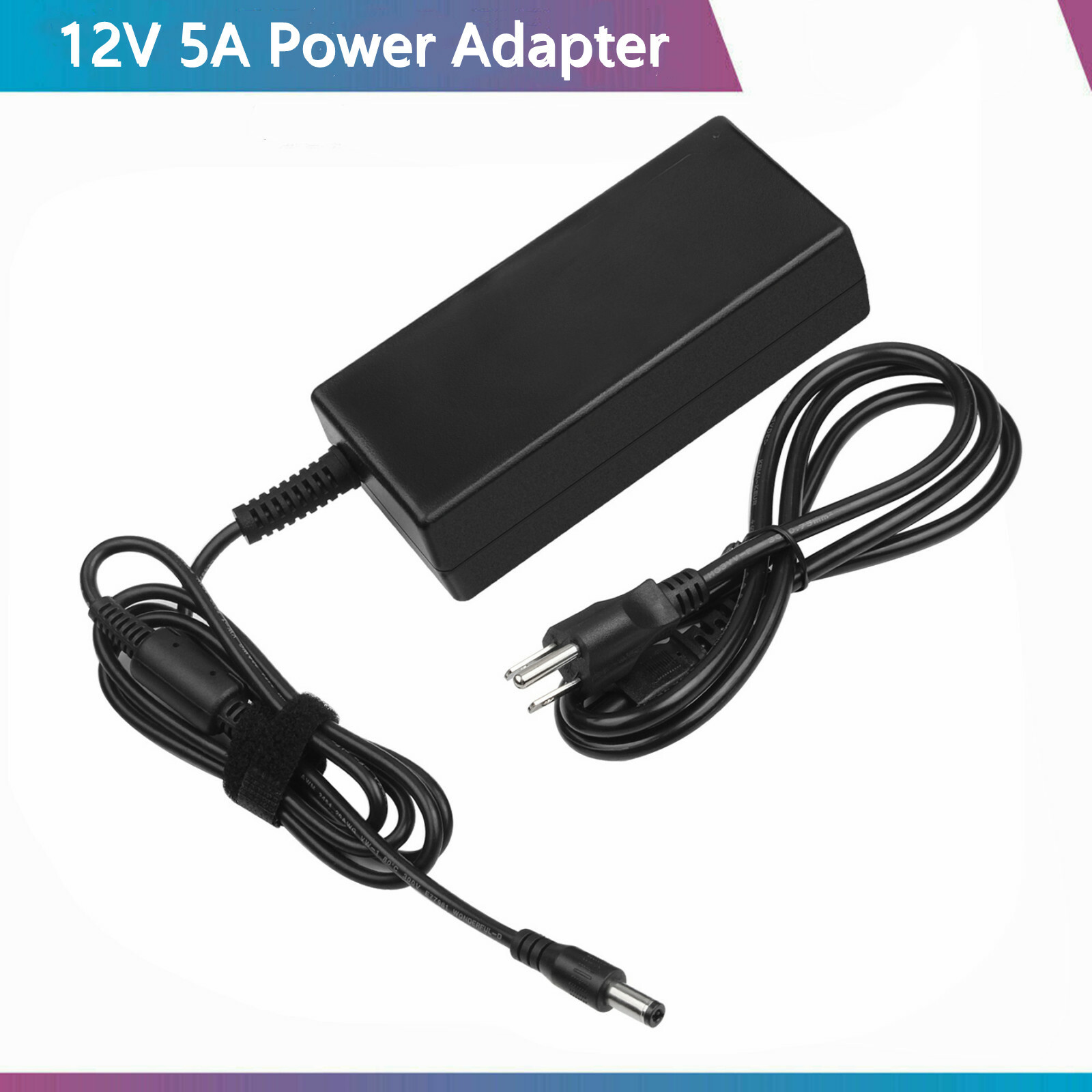 Power Supply Adapter 5.5x2.5mm Plug for LED Strip Light DVR NVR Security Cameras