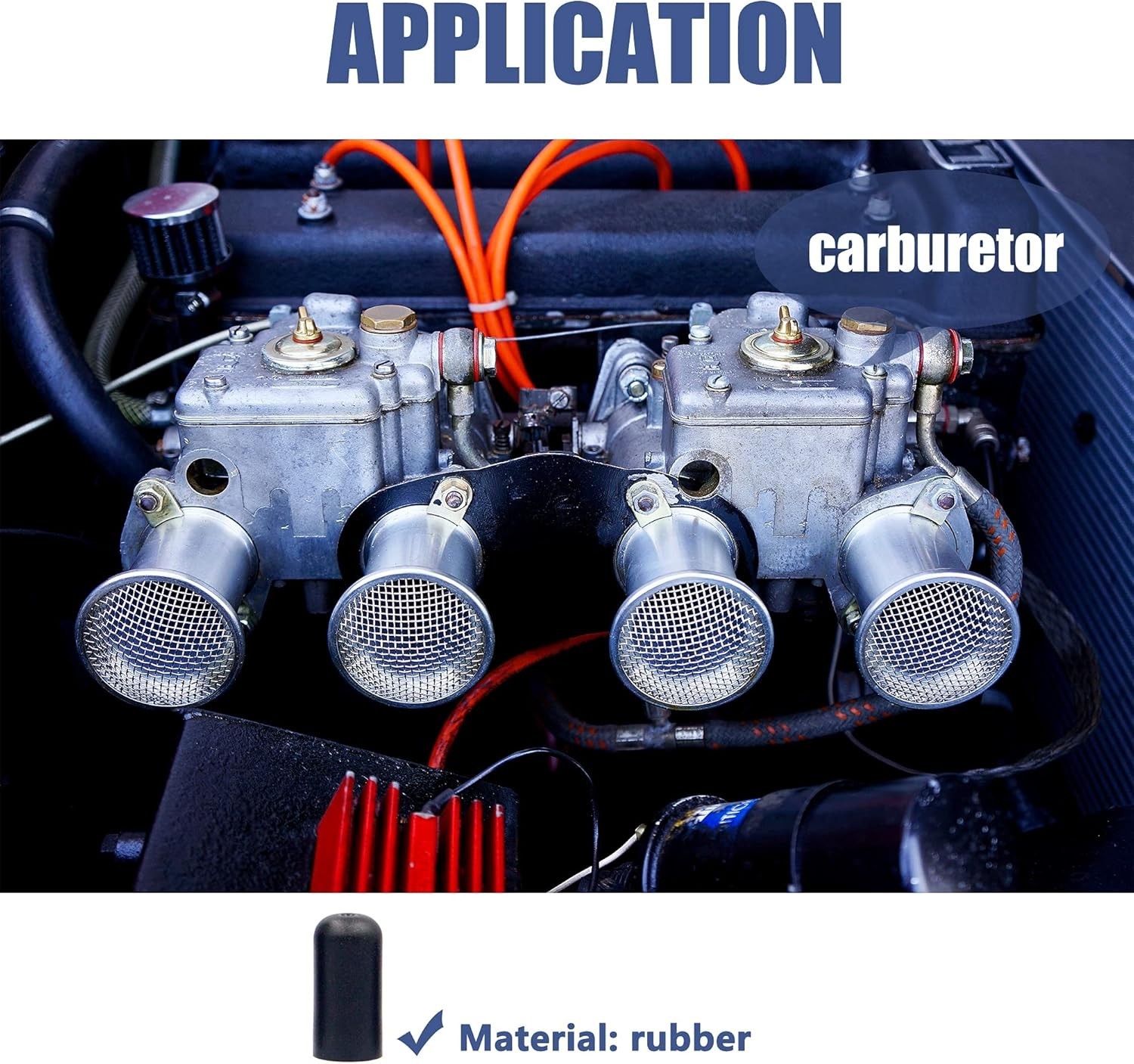 100PCS Carburetor Vacuum Rubber Cap Kit | Intake Line Plug Assortment