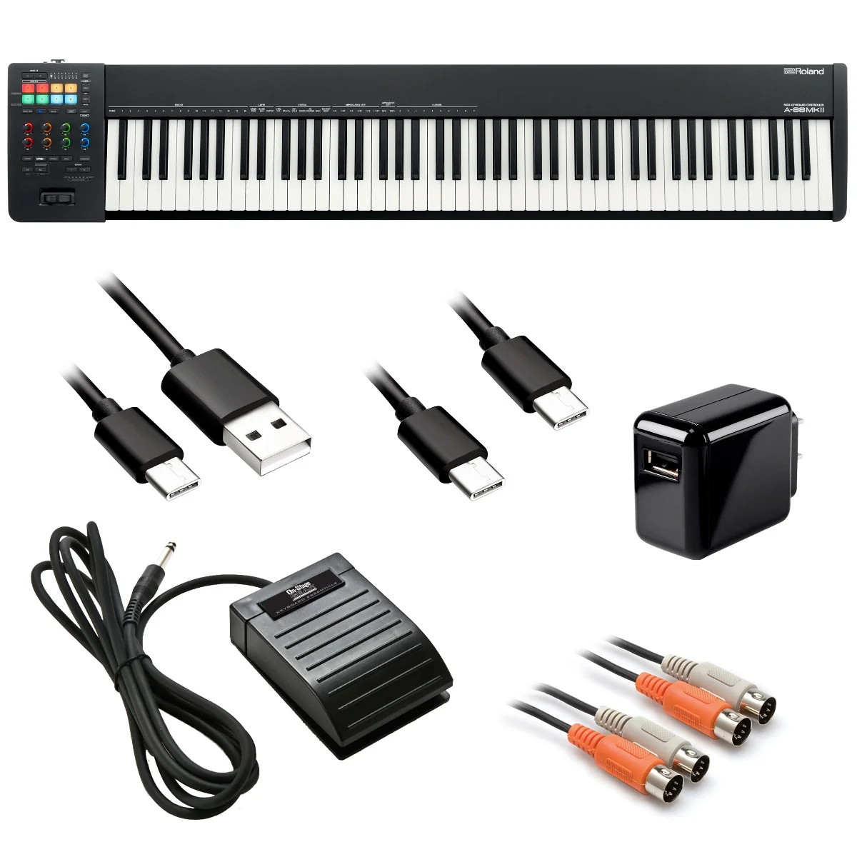Roland A-88MKII MIDI Keyboard Controller BONUS PAK