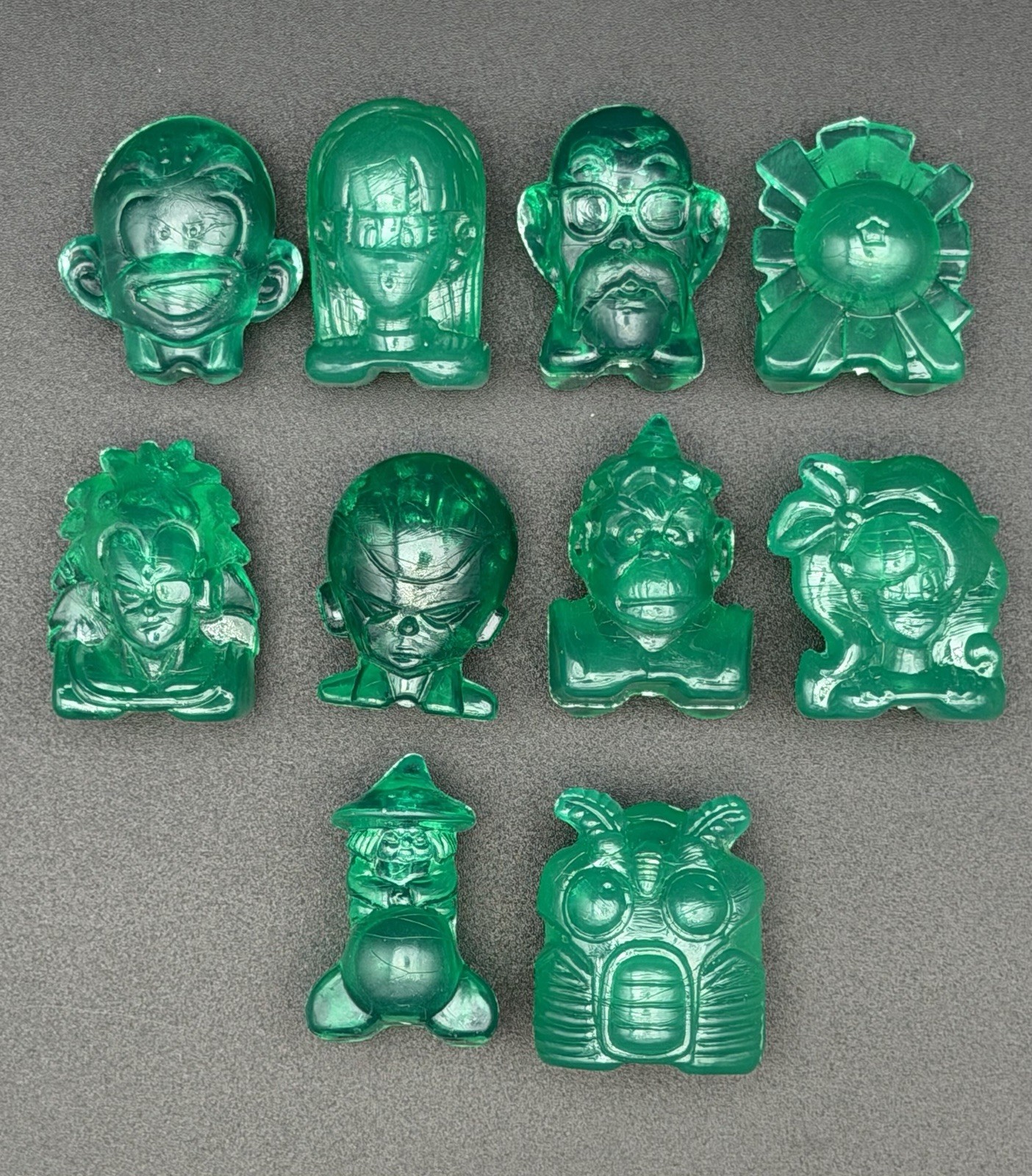 Classic Crazy Bones Dragon Ball Z Lot of 10 Green Jelly  Figures