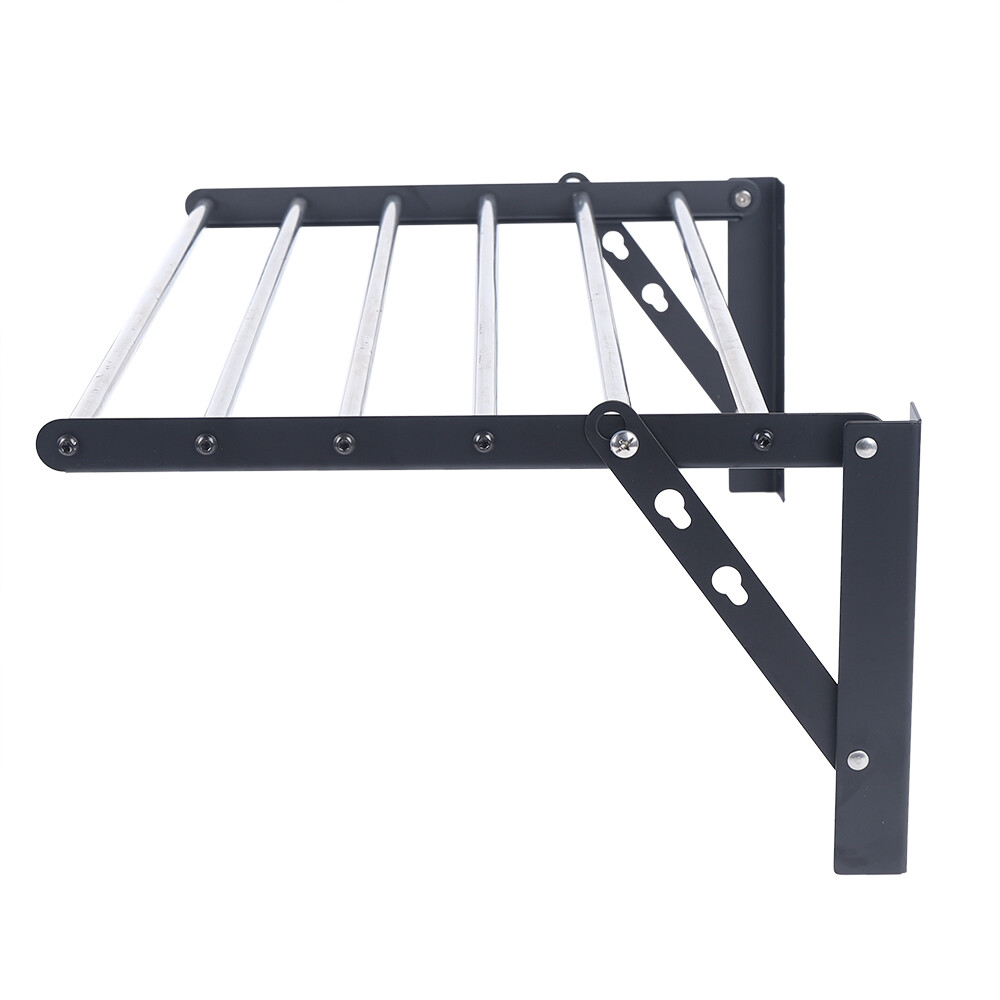 Wall Mounted Clothes Drying Rack Laundry Holder Shelf Folding Dryer Hanger-60cm