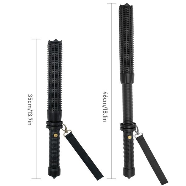 USB Rechargeable LED Flashlight Retractable Torch 3-Mode Zoomable Security Light