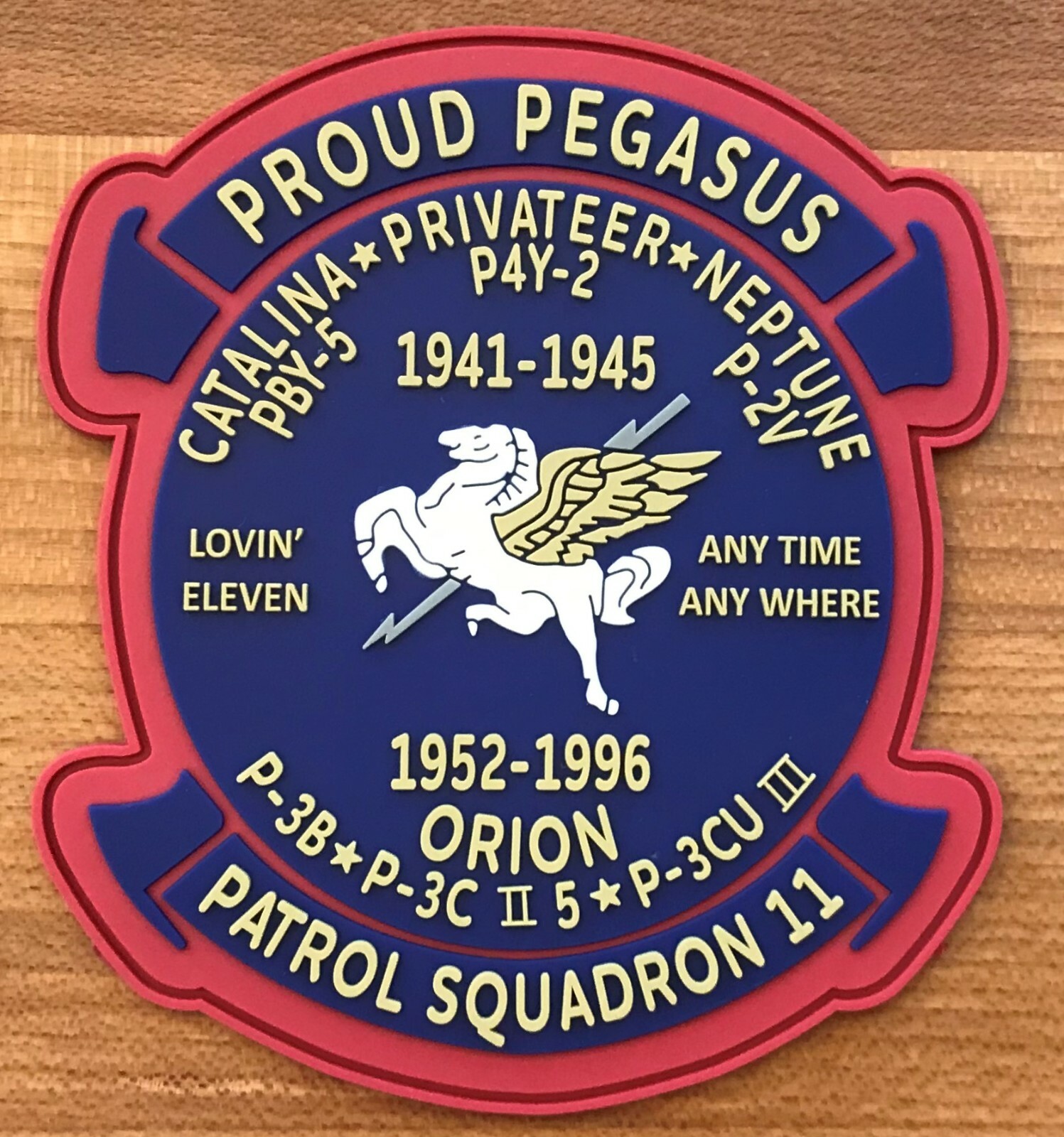 VP-11 PROUD PEGASUS US NAVY PATRON PATROL SQUADRON LOVIN' ELEVEN 2D PVC PATCH
