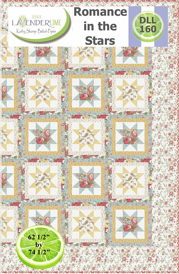 Romance in the Stars Quilt Pattern by Lavender Lime 62.5" X 74.5"