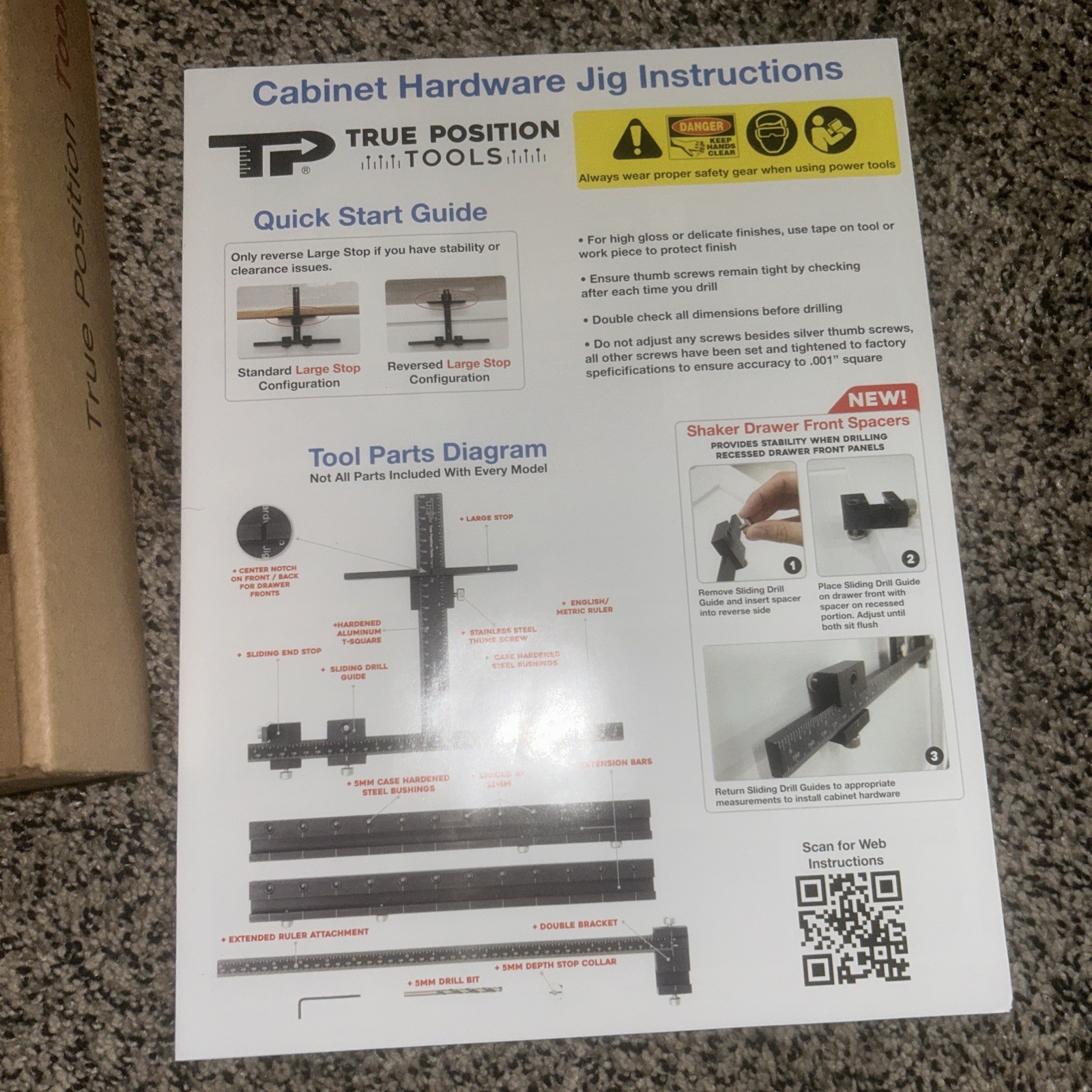 True Position Tools TP-1934 Cabinet Hardware Jig