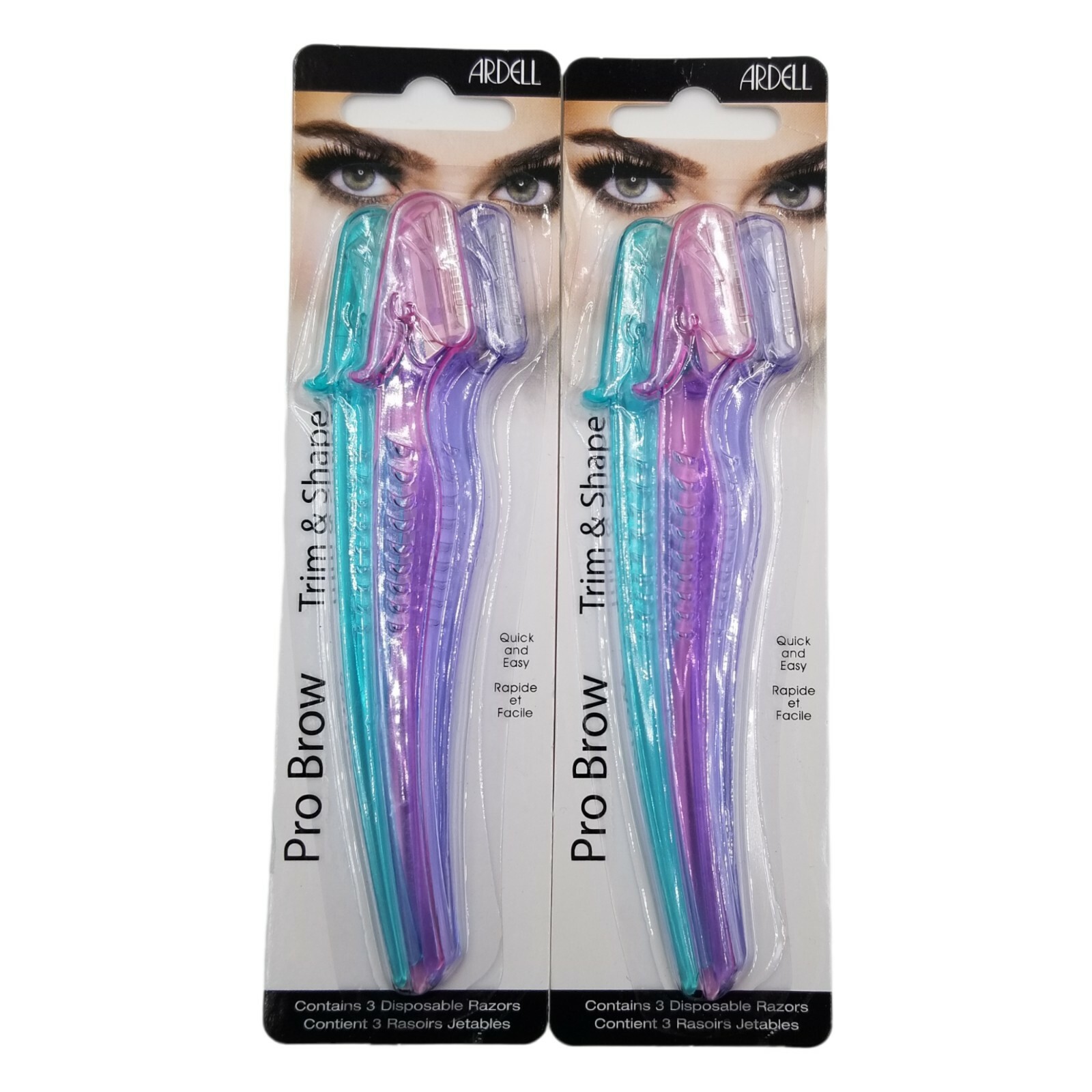 2X Ardell Pro Brow Trim & Shape Disposable Eyebrow Razors 3-Pack Each, Eye Brows
