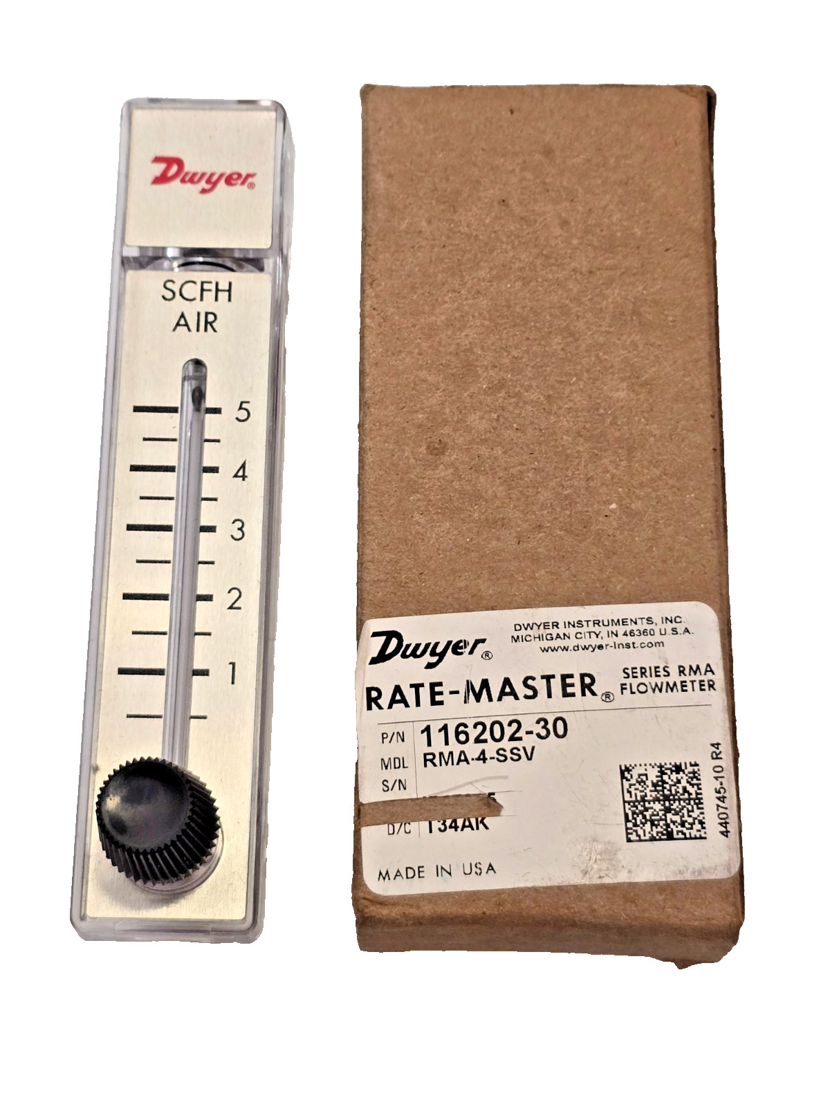 Dwyer RMA-4-SSV Rate-Master 0-5scfh Variable Flowmeter