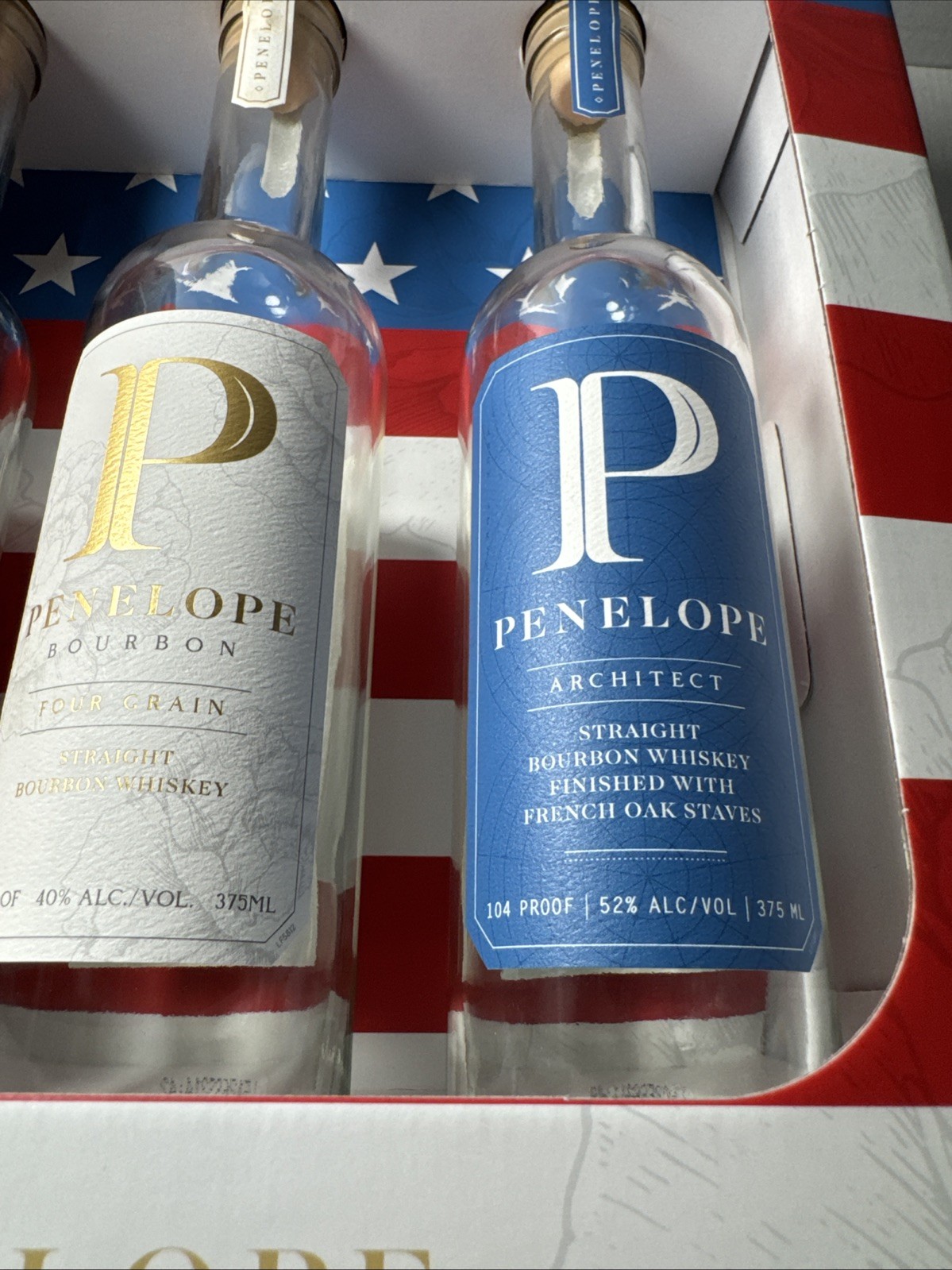 Empty Penelope USA Celebration Pack Collection Whiskey Bottles Barrel Architect