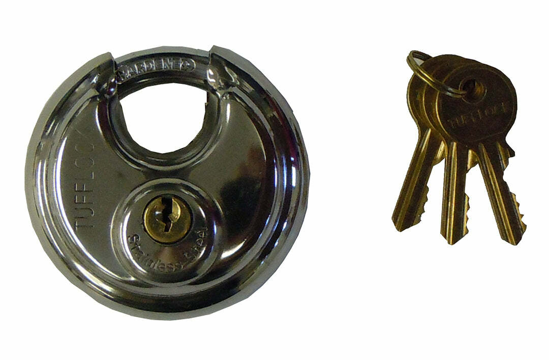 70mm Round Disc Padlock Stainless Steel 3 Keys