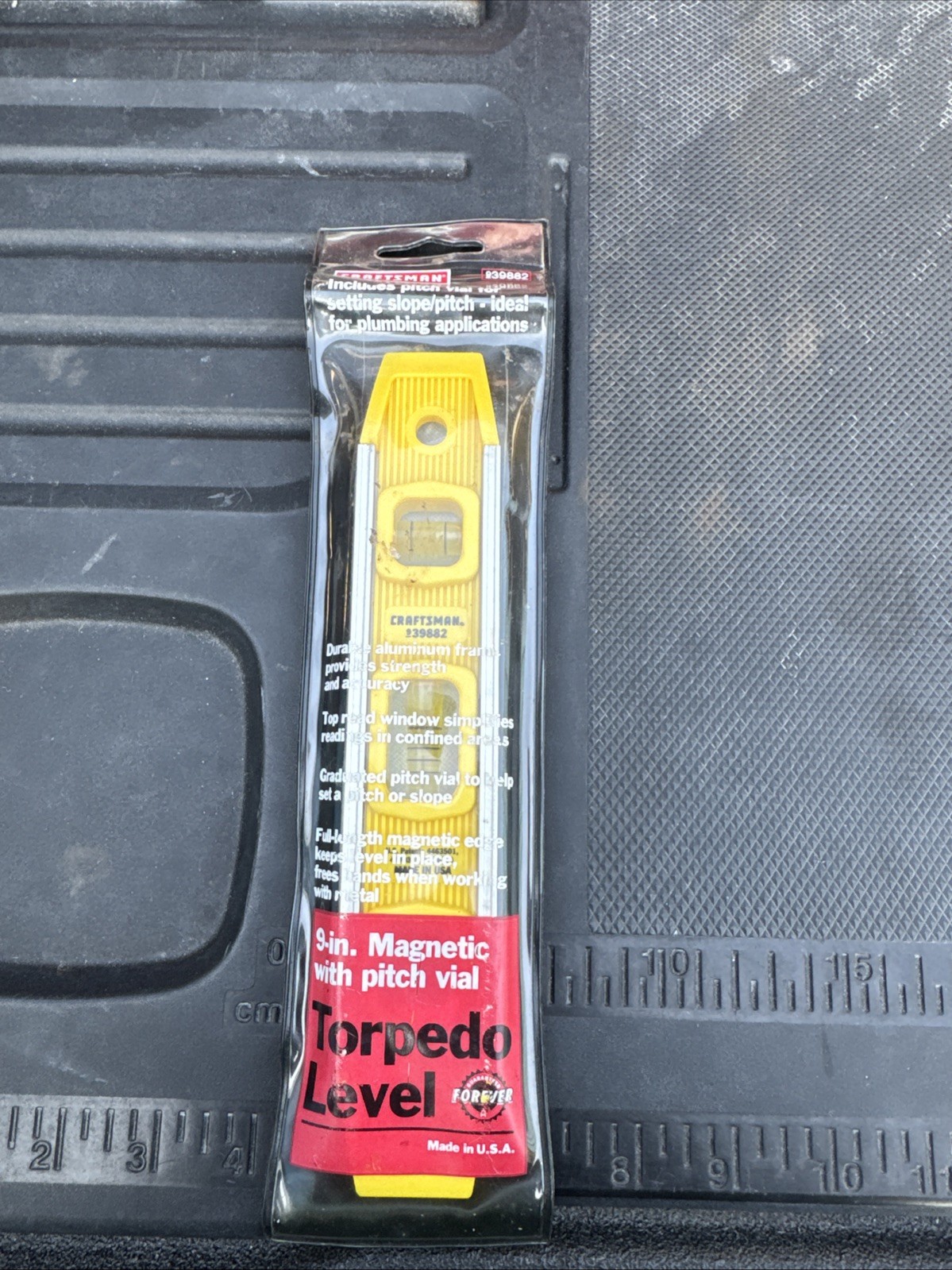 Sears Craftsman USA Nos 9” Magnetic Torpedo Level 39882 W Pitch Vial Rare Yellow