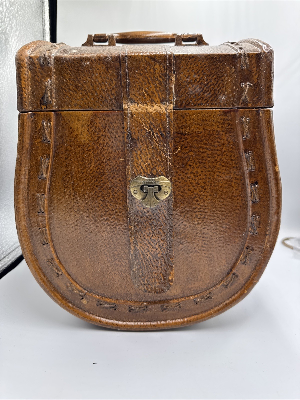 UNIQUE SADDLEBAG INSPIRED TRINKET OR JEWELERY BOX WITH LATCH & HANDLE