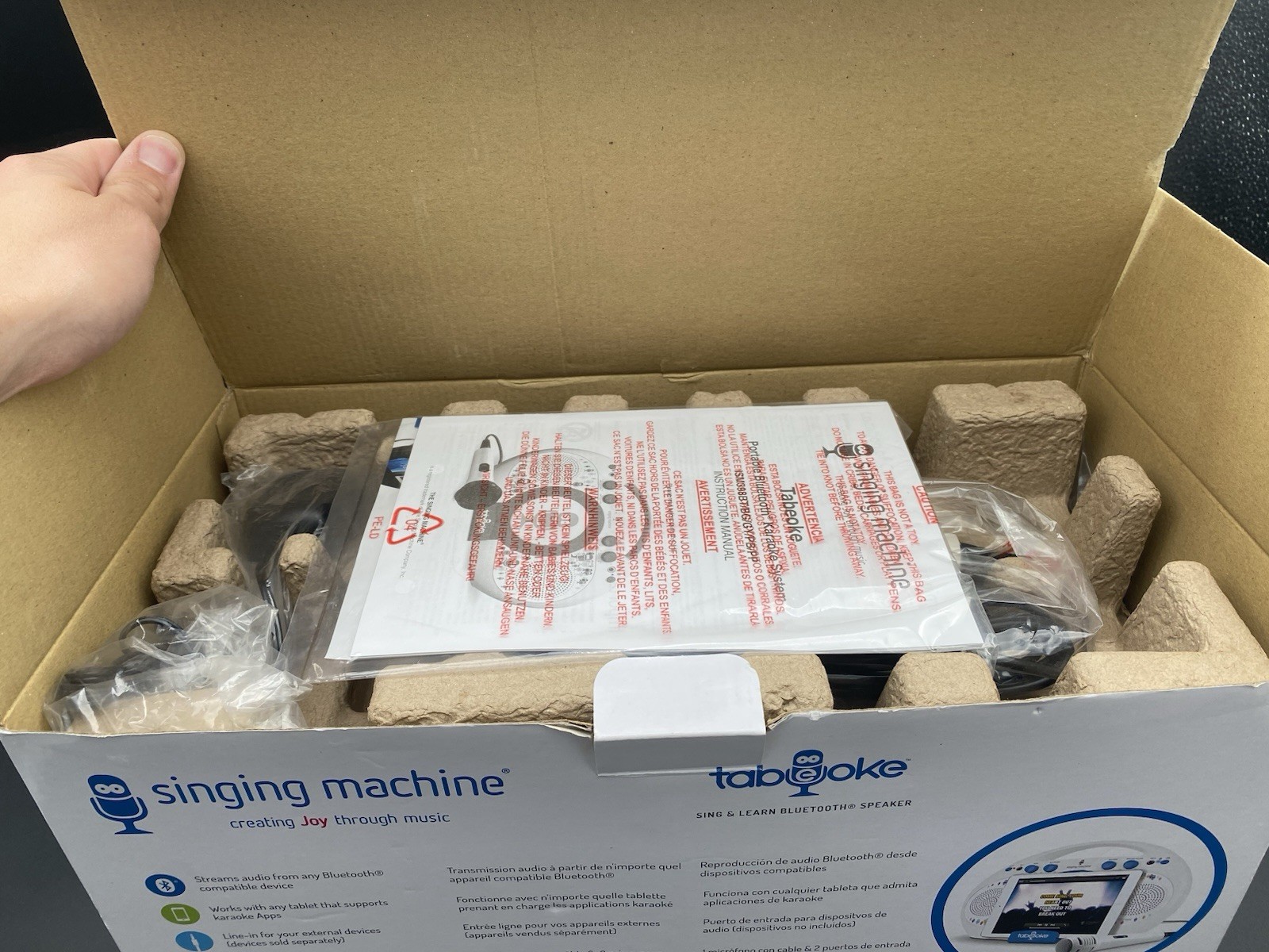 Tabeoke Singing Machine - New - White Portable Karaoke System