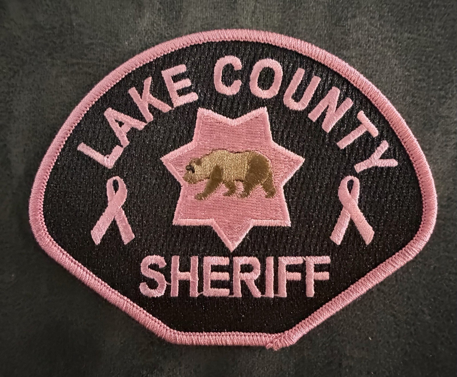 California Pink (Cancer Awareness) Patch. Lake County Sheriff Dept.