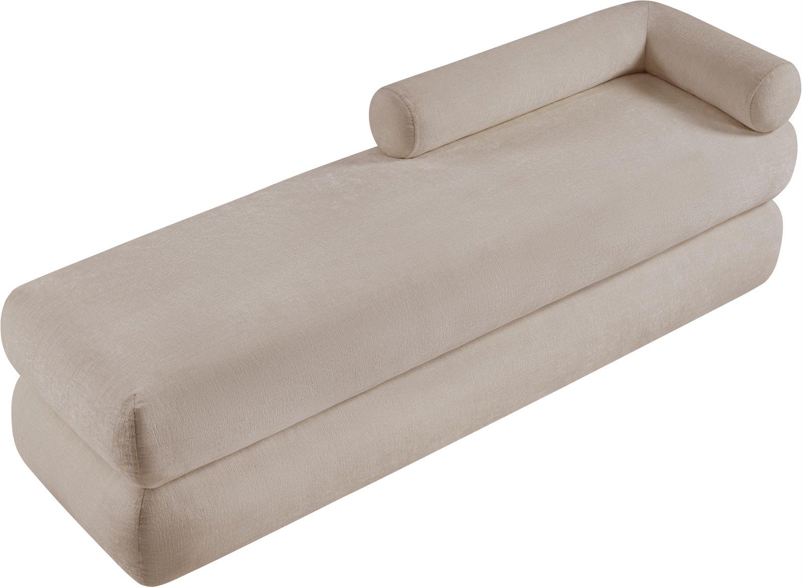 Meridian Furniture Kennedy Beige Chenille Fabric Bench