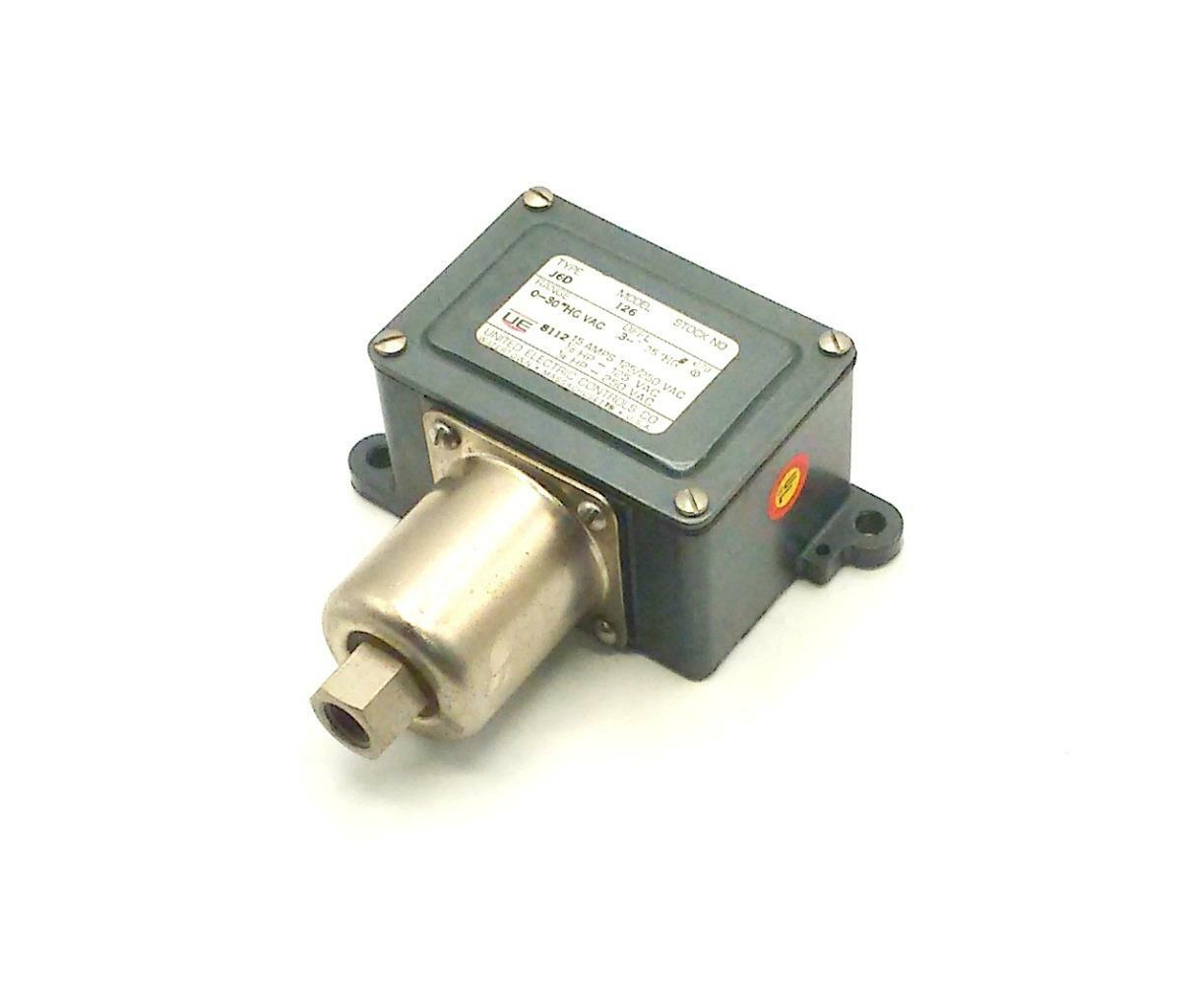 New United Electric  J6D 126  Pressure Switch 1/4 NPT