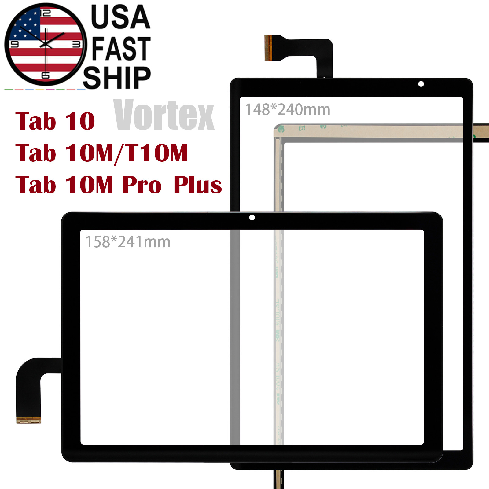 Digitizer Touch Screen Glass For Vortex Tab 10 T10M Pro Plus Pro+ ZTAB10 BTAB10