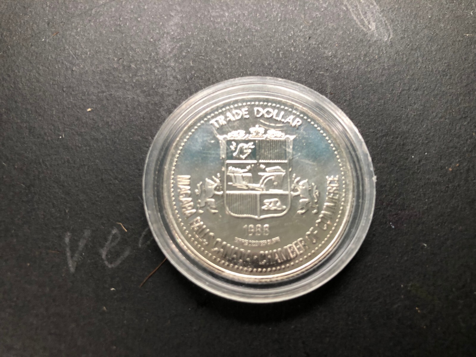 Vintage 1988 Niagara Falls - Canada Trade Dollar Uncirculated- & Incapsulated