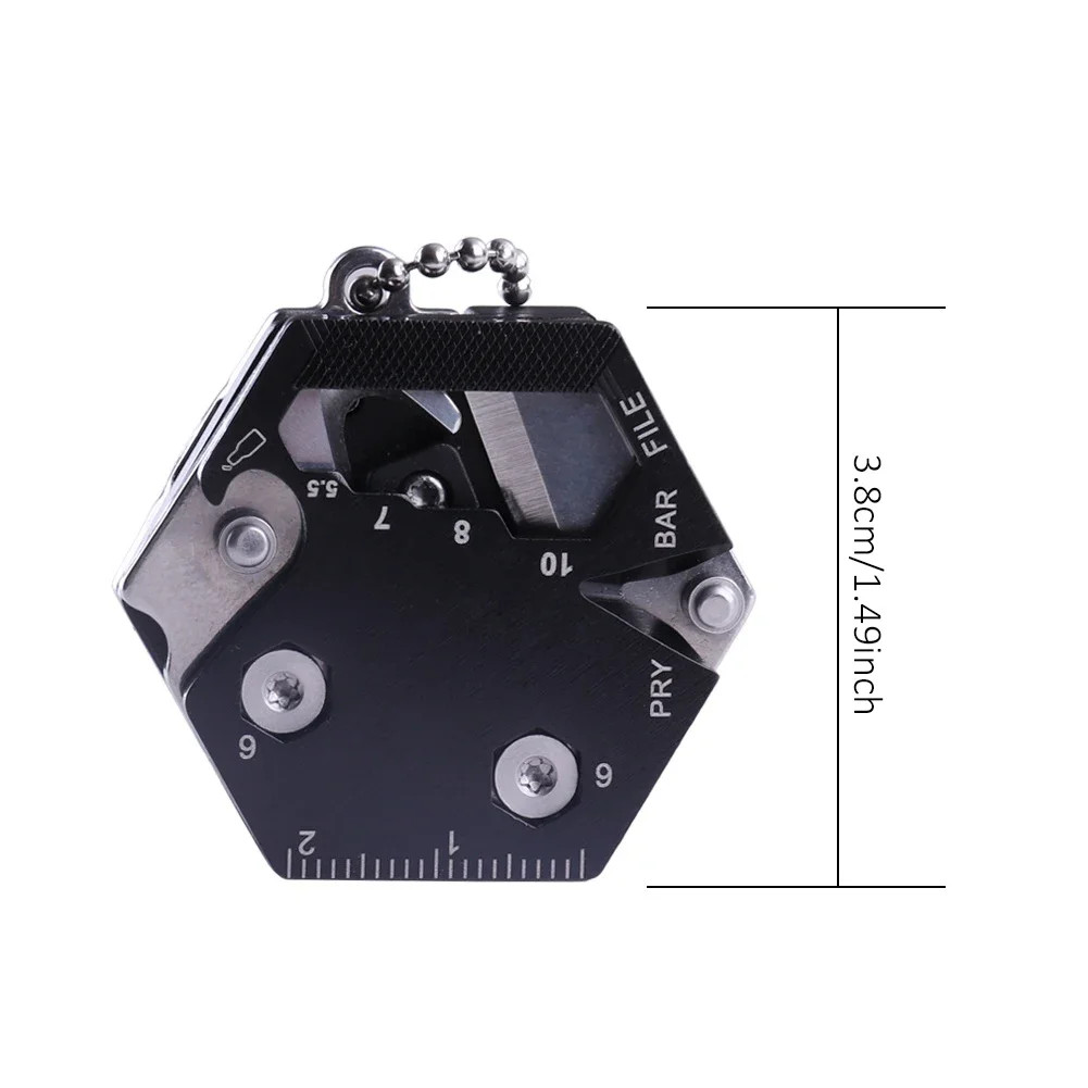 Multifunctional EDC Keychain Screwdriver Hex Coin Folding Pocket Tool