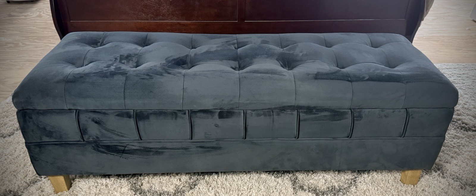 Gloria Velvet Ottoman by Kelly Clarkson Home / Used Good Condition
