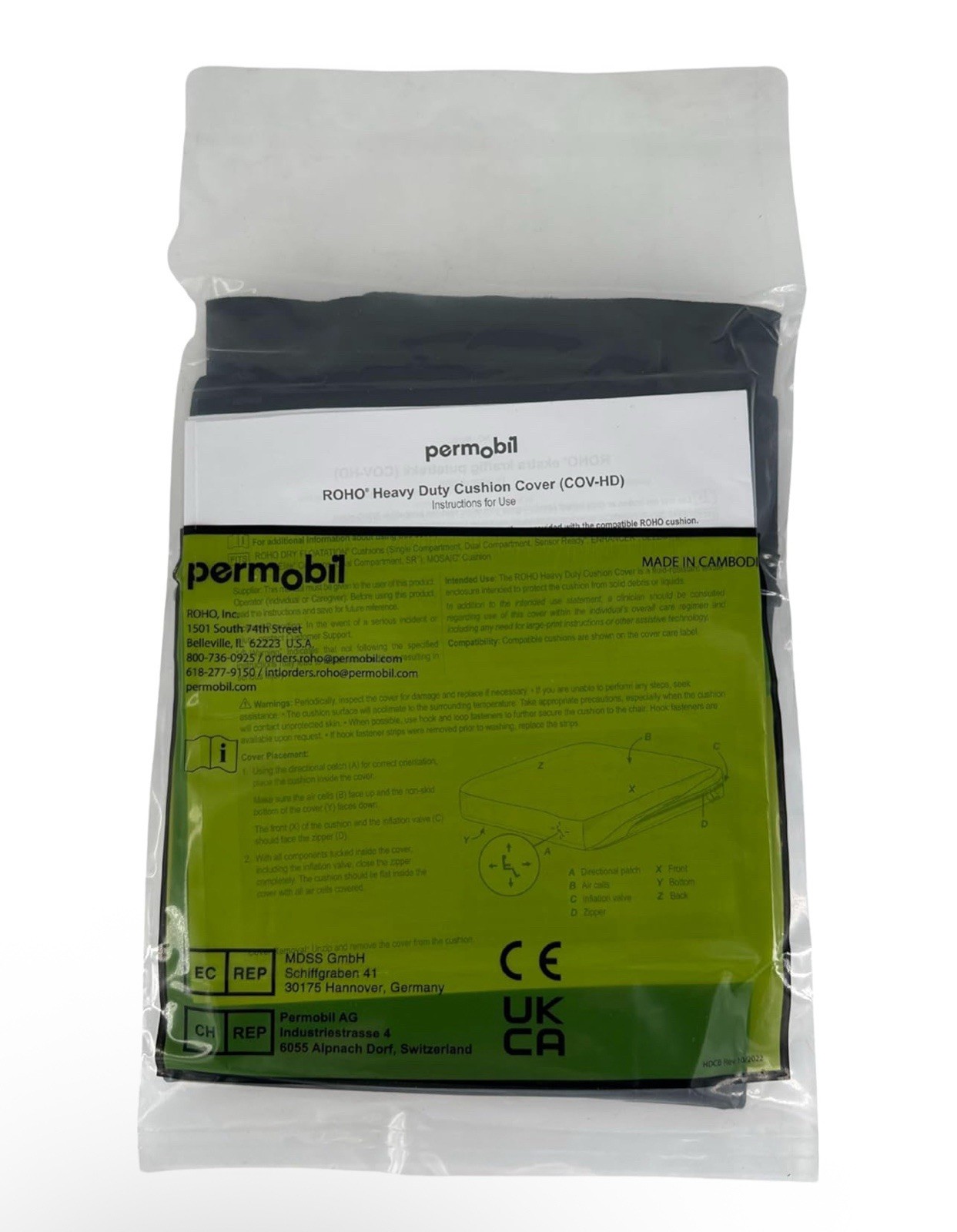 NEW ROHO Permobil Cushion Cover ONLY- COV-HD99LP - 17.75x17x2.25” HEAVY DUTY