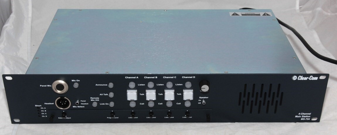 Clear-Com Clearcom 4CH 4 Channel Headset Main Station MS-704 Intercom Base 2RU