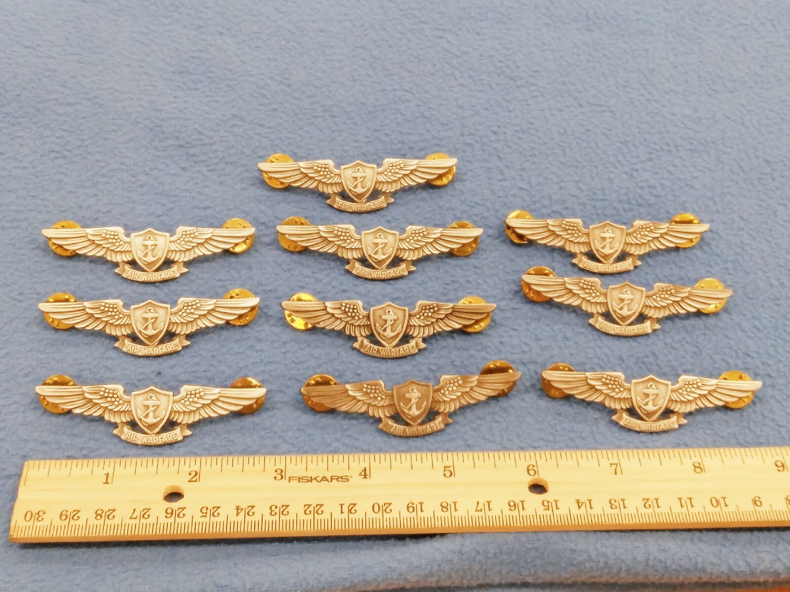 LOT OF 10 - U.S. Navy Aviation Air Warfare Specialist Wing 2 3/4 INCH PINS - NEW