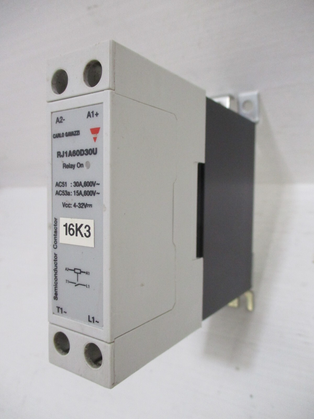 Carlo Gavazzi RJ1A60D30U Semiconductor Contactor Relay 30A 600-VAC 4-32Vdc