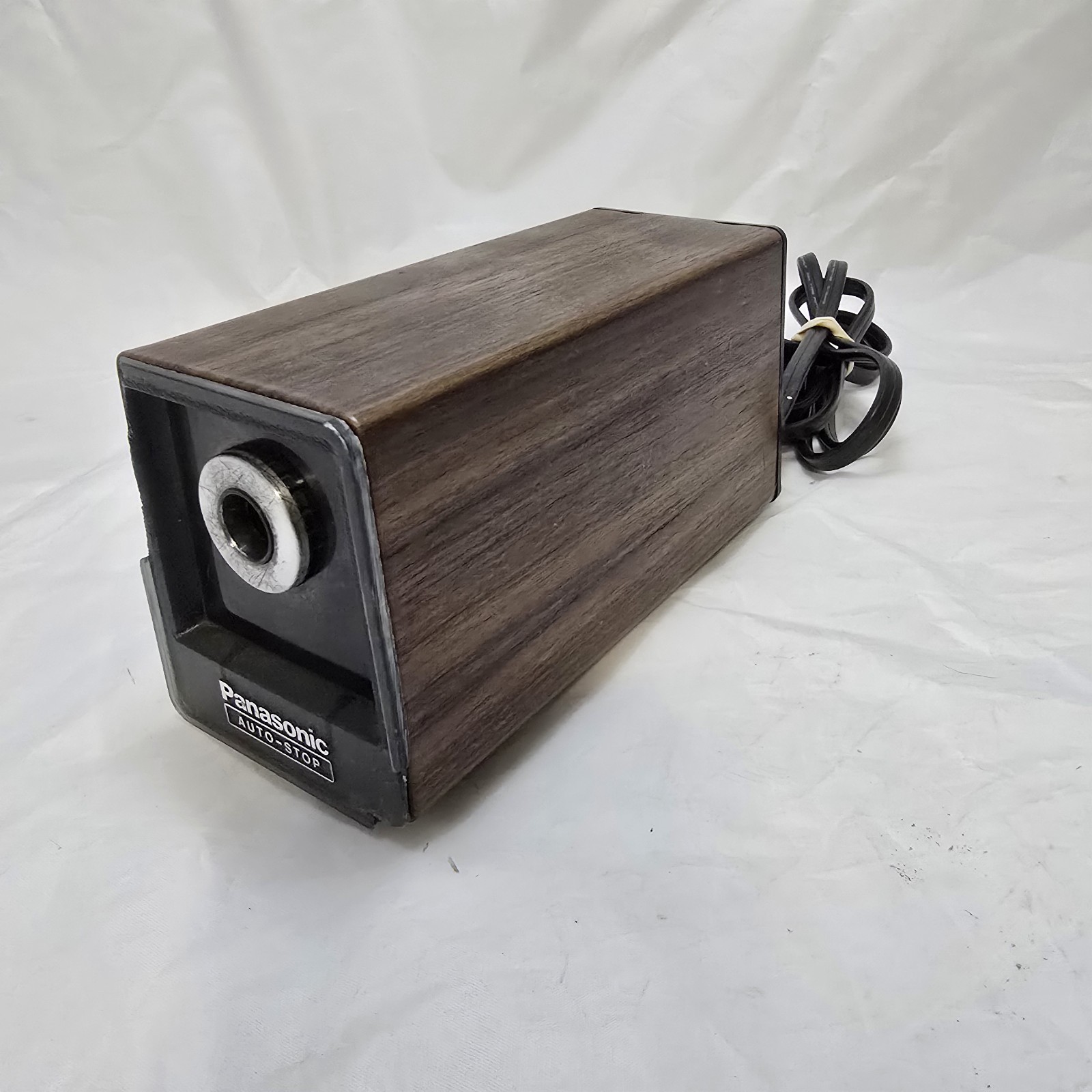 Panasonic KP-77N Wood Grain Electric Auto Stop Pencil Sharpener Tested Works
