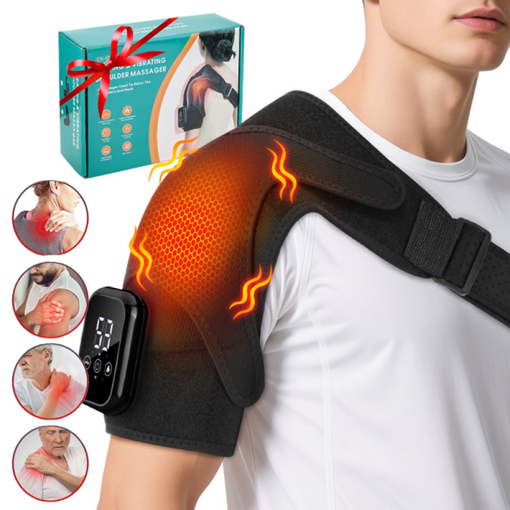 Electric Heated Shoulder 3 In1 Massager Brace with Vibration Joint Pain Relief