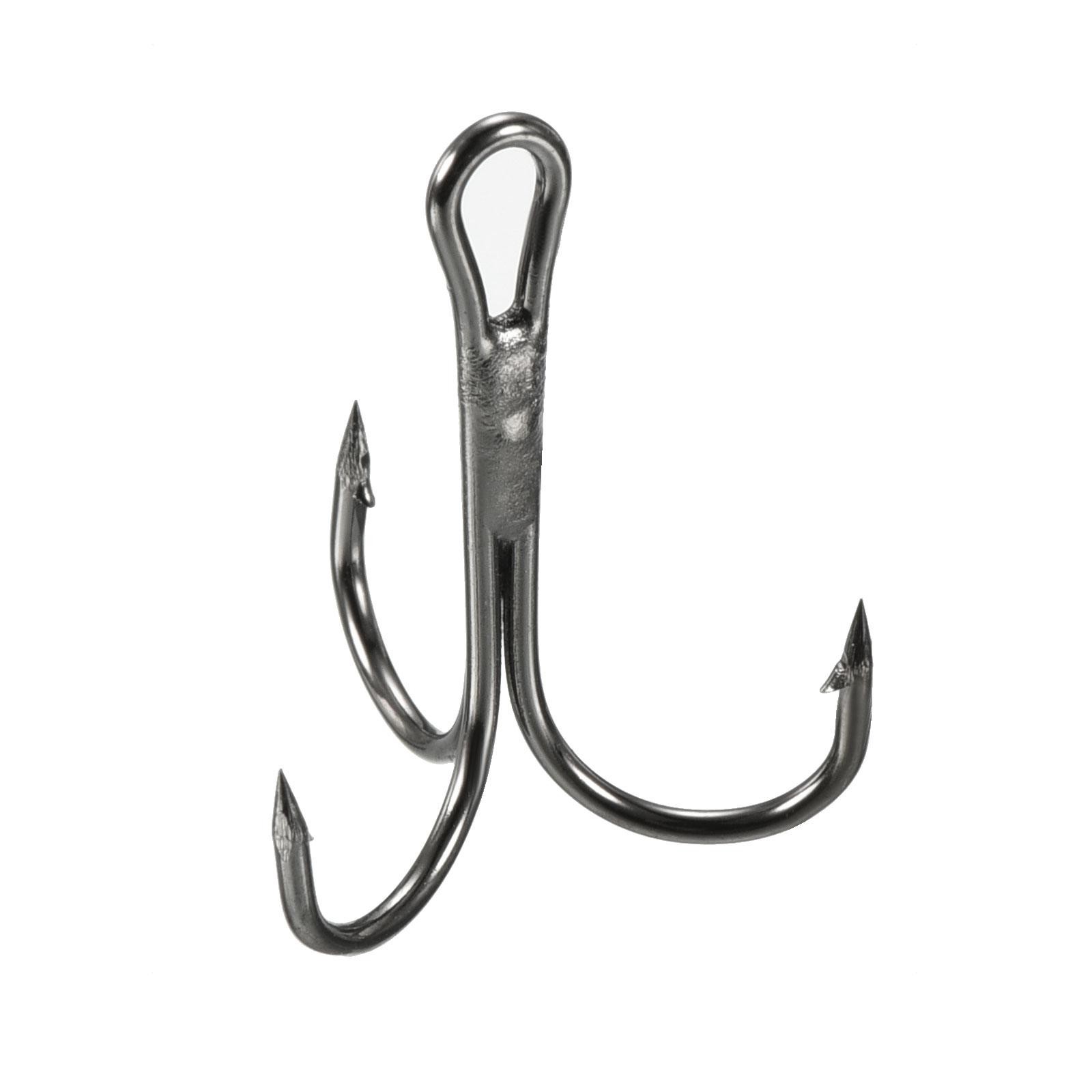 20Pcs 4# 0.91"  Treble Fish Hooks Carbon Steel Sharp Bend Hook w Barbs Black
