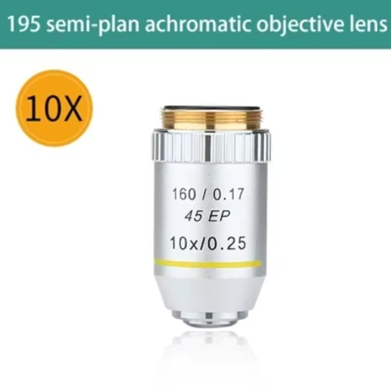 10X 195 Semi‑Plan Achromatic Objective Lens RMS 20.2mm for Microscope