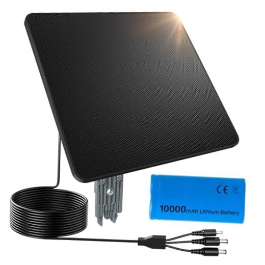 Trail Camera Solar Panel - 6W Battery Charger 12V/1.5A with 10000mAh - 12V/1.5A