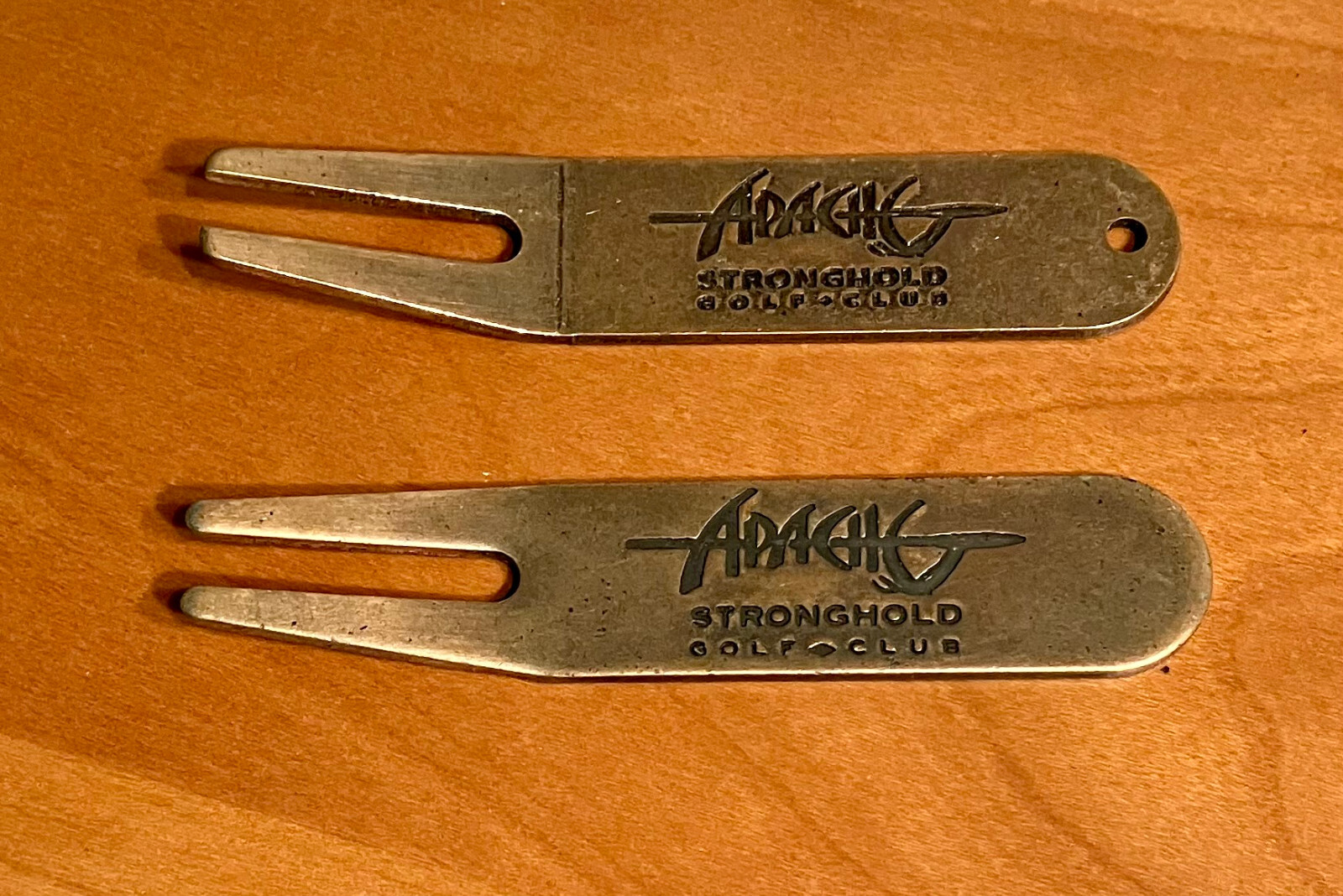 Two (2) Apache Stronghold (Arizona) Logo Golf Ball Mark Divot Repair Tools