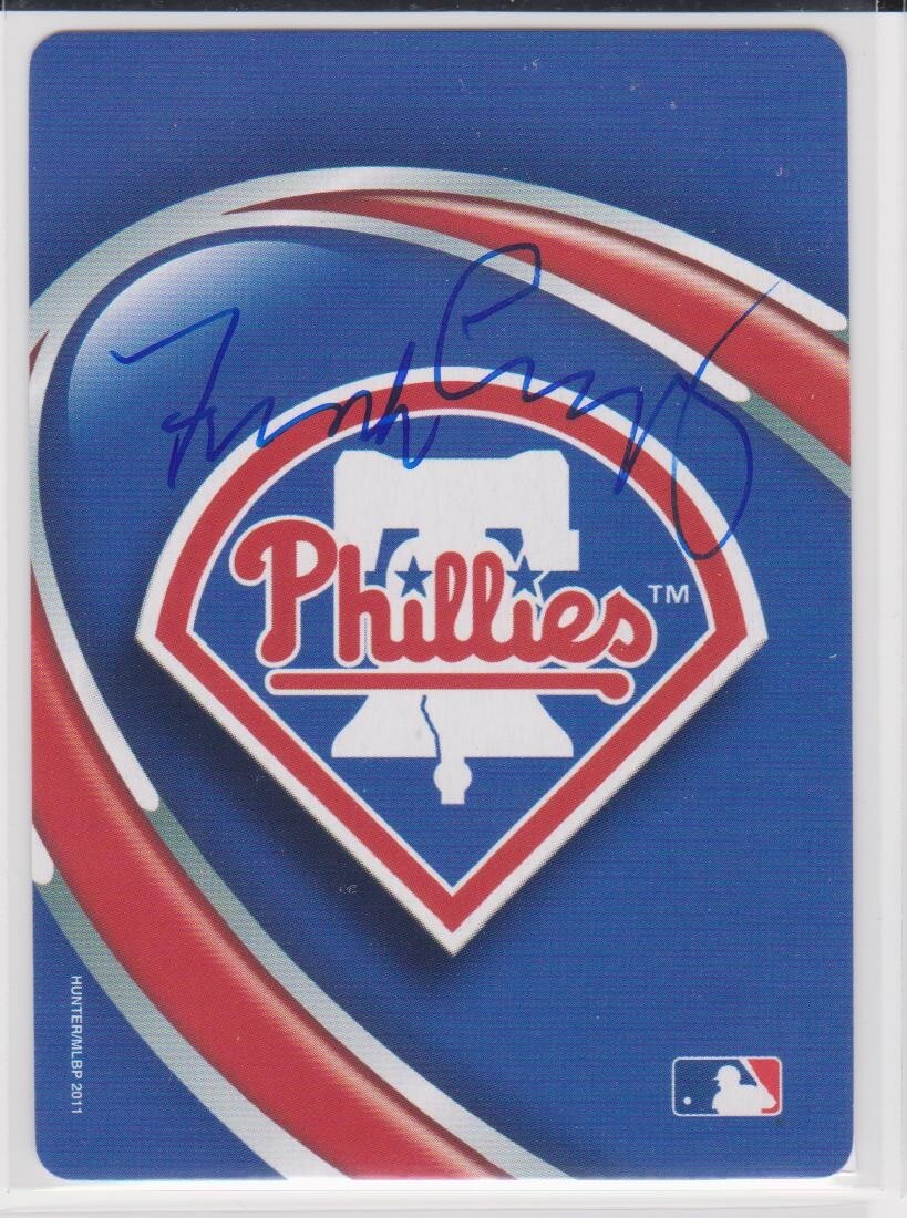 FRANK LINZY PHILADELPHIA PHILLIES 1974 AUTOGRAPHED PLAYING CARD
