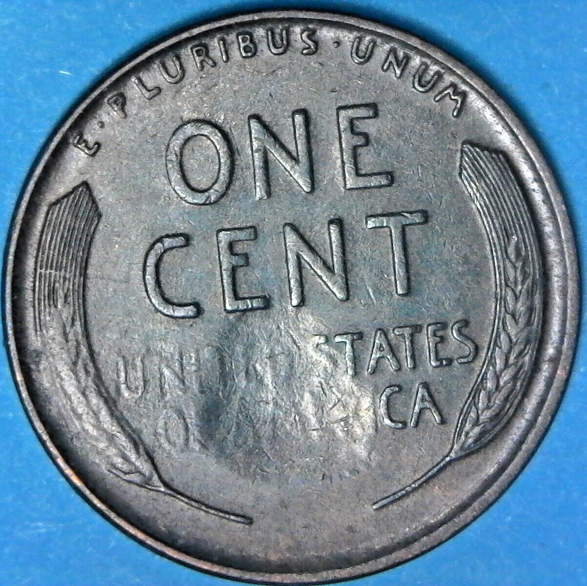 1930 D Lincoln Wheat Cent Strike Through Reverse