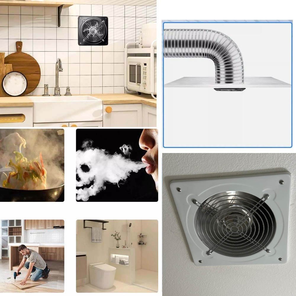 6 inch Exhaust Fan Wall Mounted Vent Fans Ventilation Blower White 110V US Stock