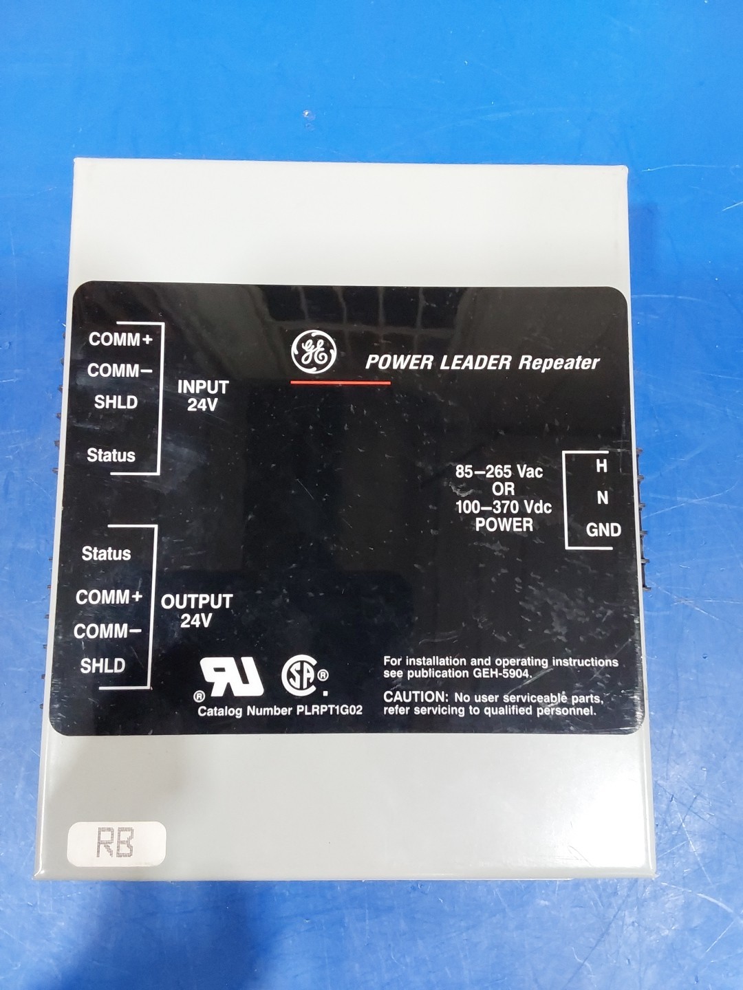 GE Power Leader Repeater PLRPT1G02 Input 24V Output 24V Used