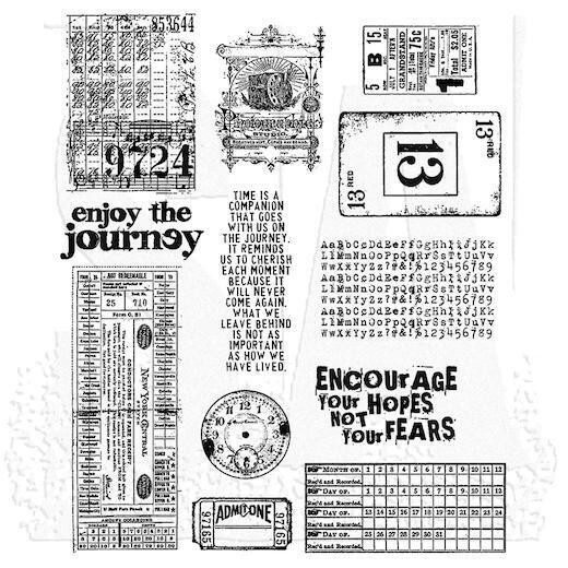 Tim Holtz Stampers Anonymous "GOING SOMEWHERE" Rubber Cling Stamp Set CMS090