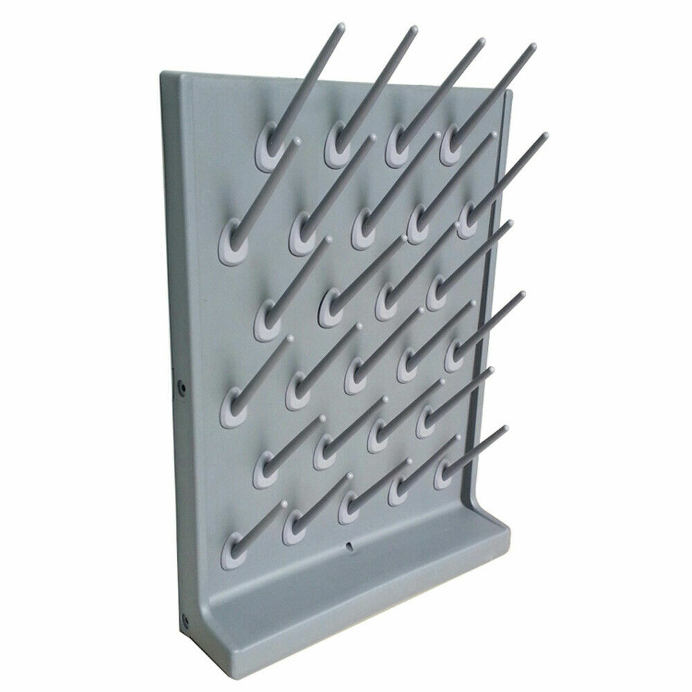 2 X Laboratory Drying Rack PP 27 Removable Pegs Wall Mount Lab Cleaning Dry