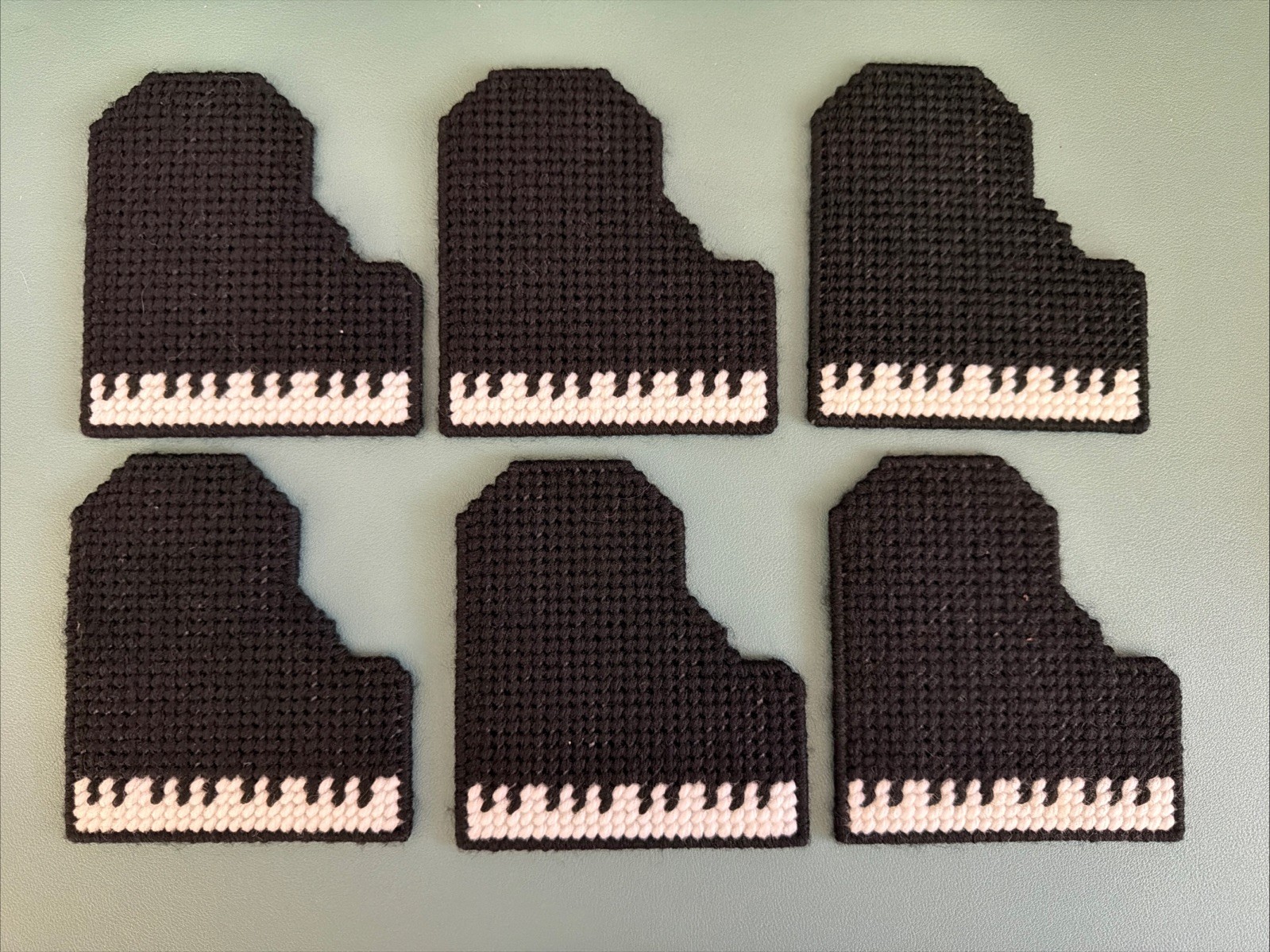 Piano Grand Piano Instrument Handmade Knit Crochet Grandma Coaster Set of 6