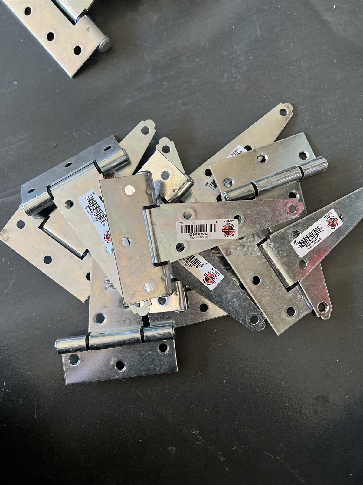 Lot Of 3: National  N129-072 Steel 70 lbs  X-Heavy Duty T-Hinge 3.75 W x 5 L in.