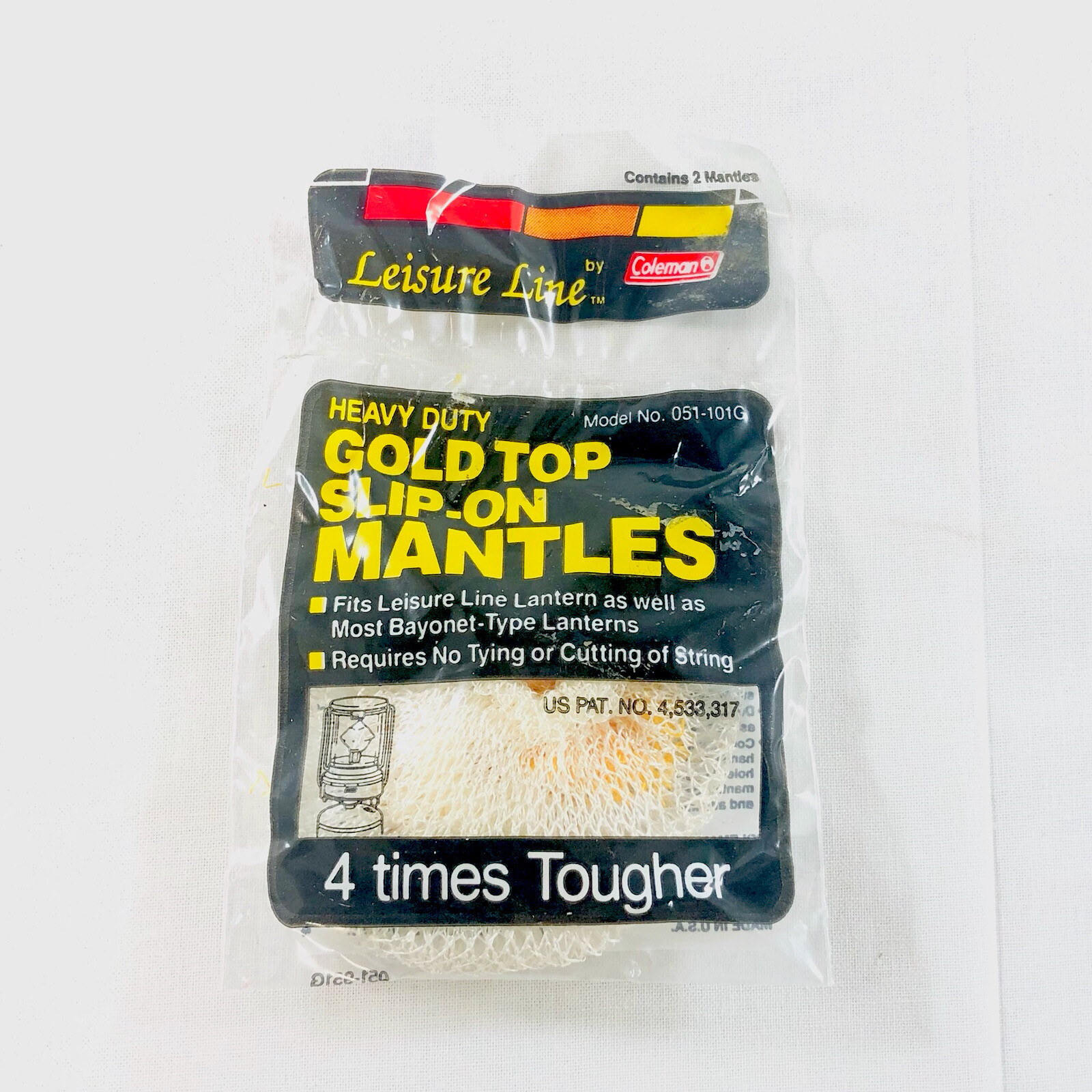 Coleman #51 Slip-on Bayonet Style Leisure Line Gold Top Lantern Mantles 2 Pack