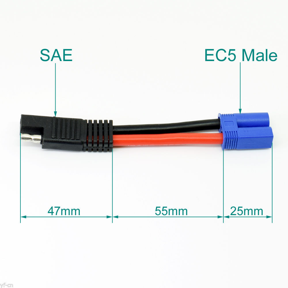 1pc 5cm 10AWG EC5 Female Jack To SAE Power Automotive Connector Adapter Cable