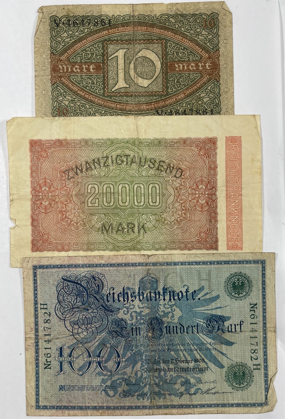Germany 7 Diff. old notes mixed grades (#762)