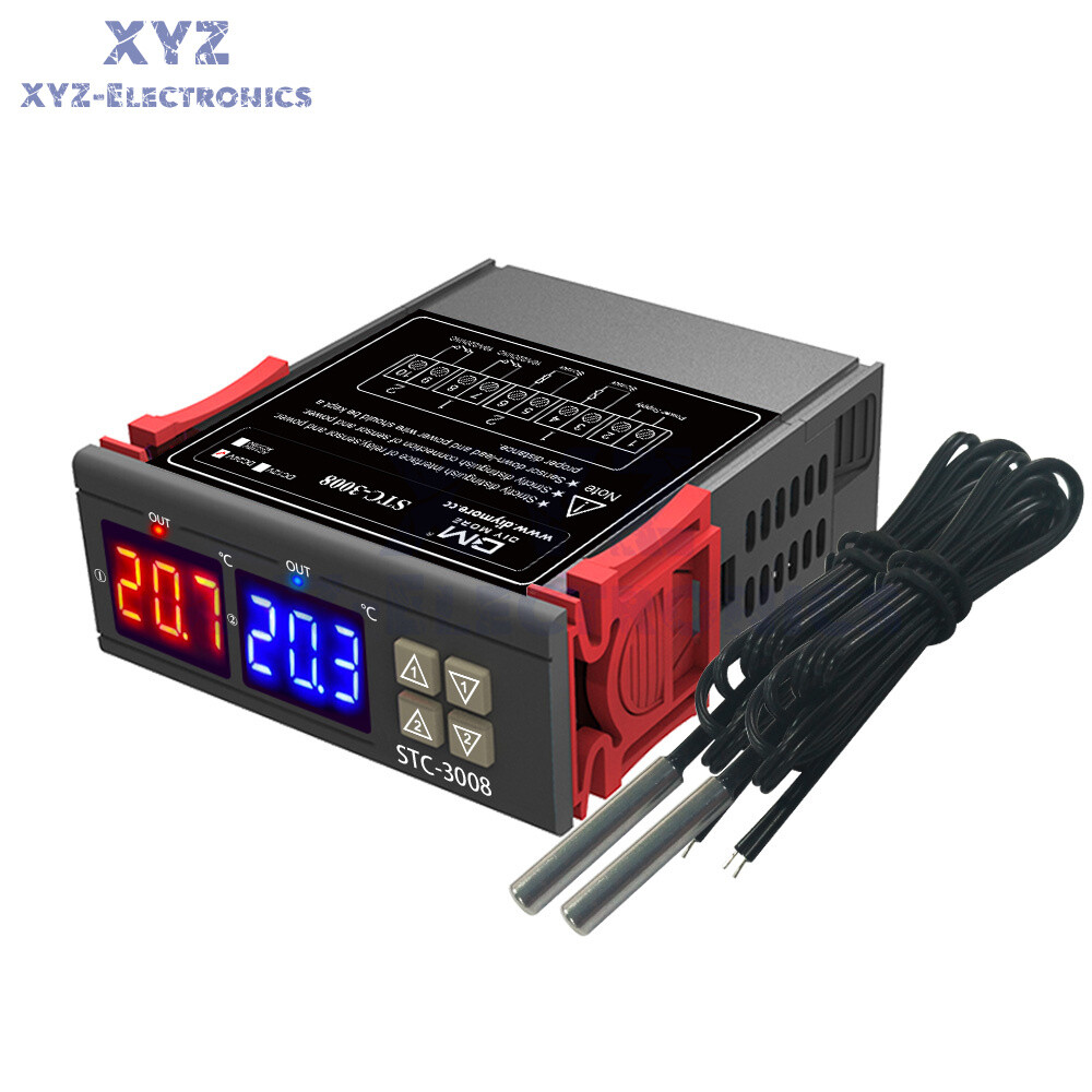 STC-3008 12V/24V 110V-220V Digital Temperature Controller Thermostat+NTC Sensor