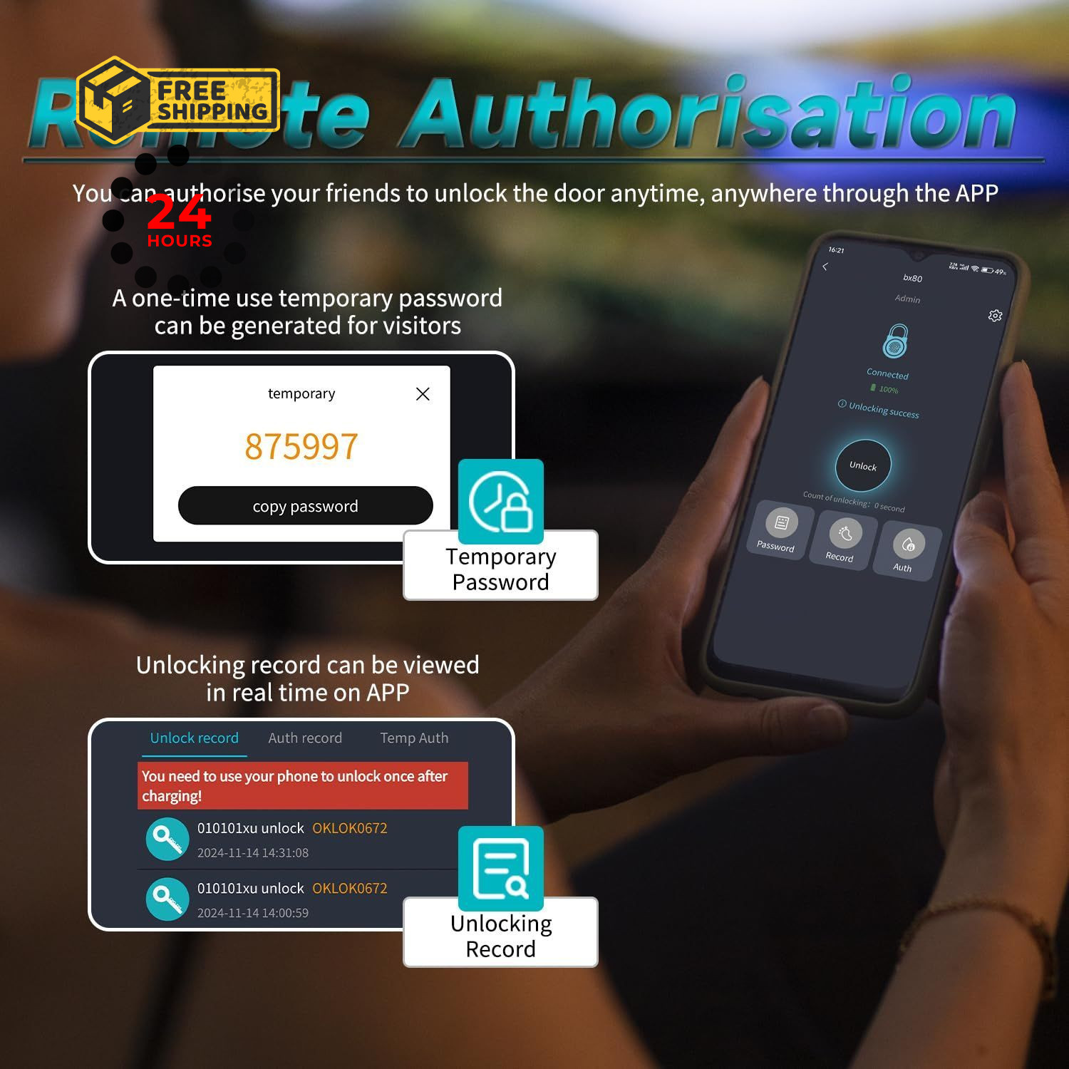 SFW NEW Smart Lock Box,Bluetooth Key Box with App Control & Passcode,...