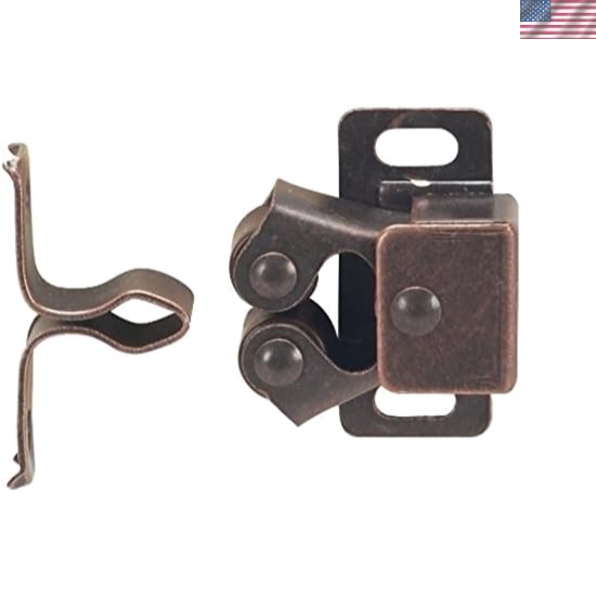 Stylish Double Roller Catch with Antique Copper Finish - Easy Install Pack of 2